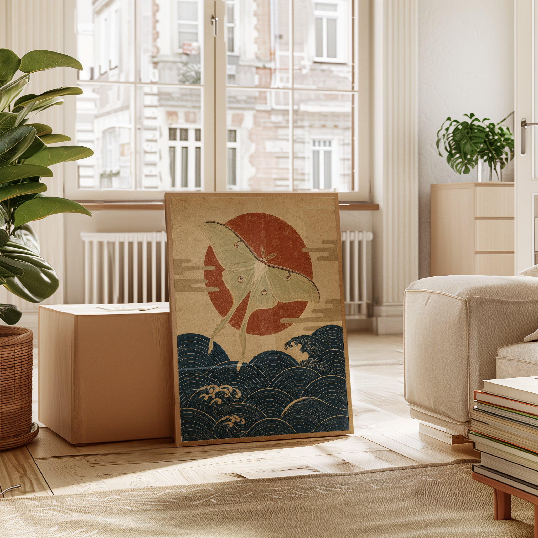 Luna Moth Japanese Print - interior