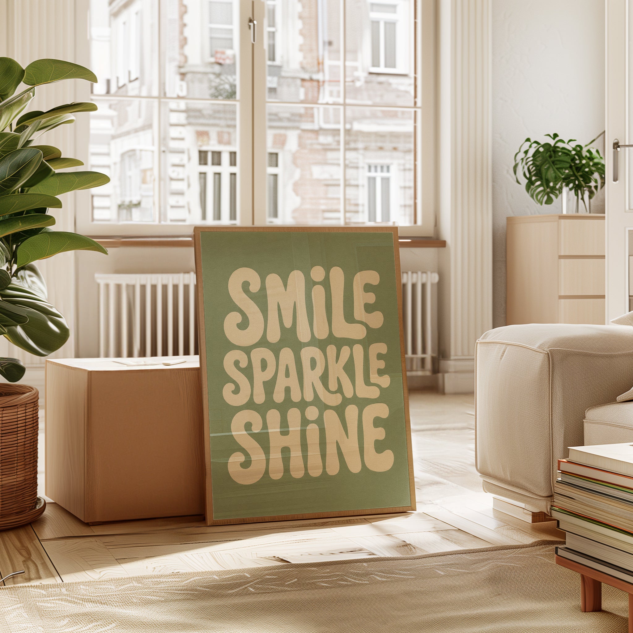 Smile Sparkle Shine Print: Retro Typography - interior