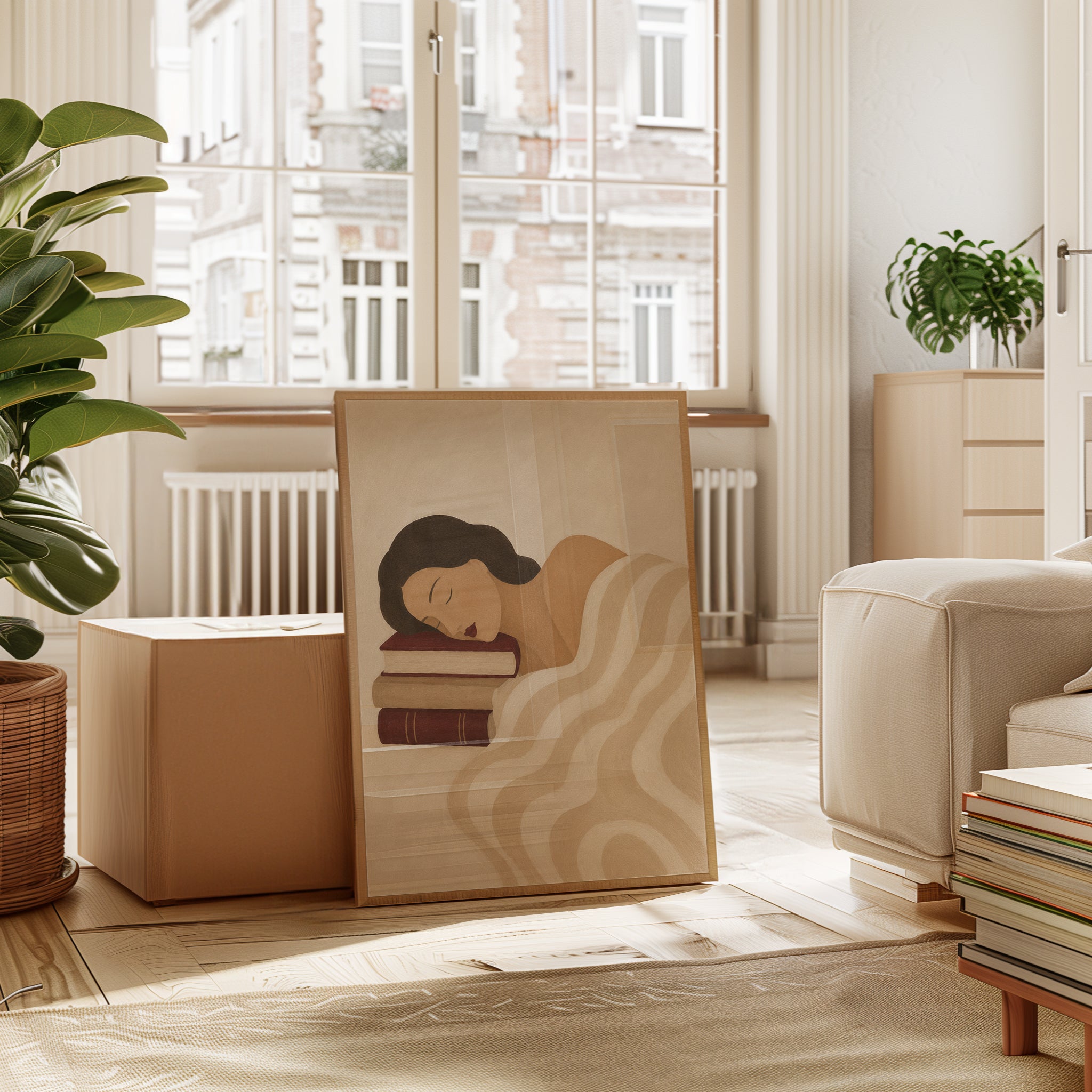 Book Lover Wall Art – Woman Reading Print - interior