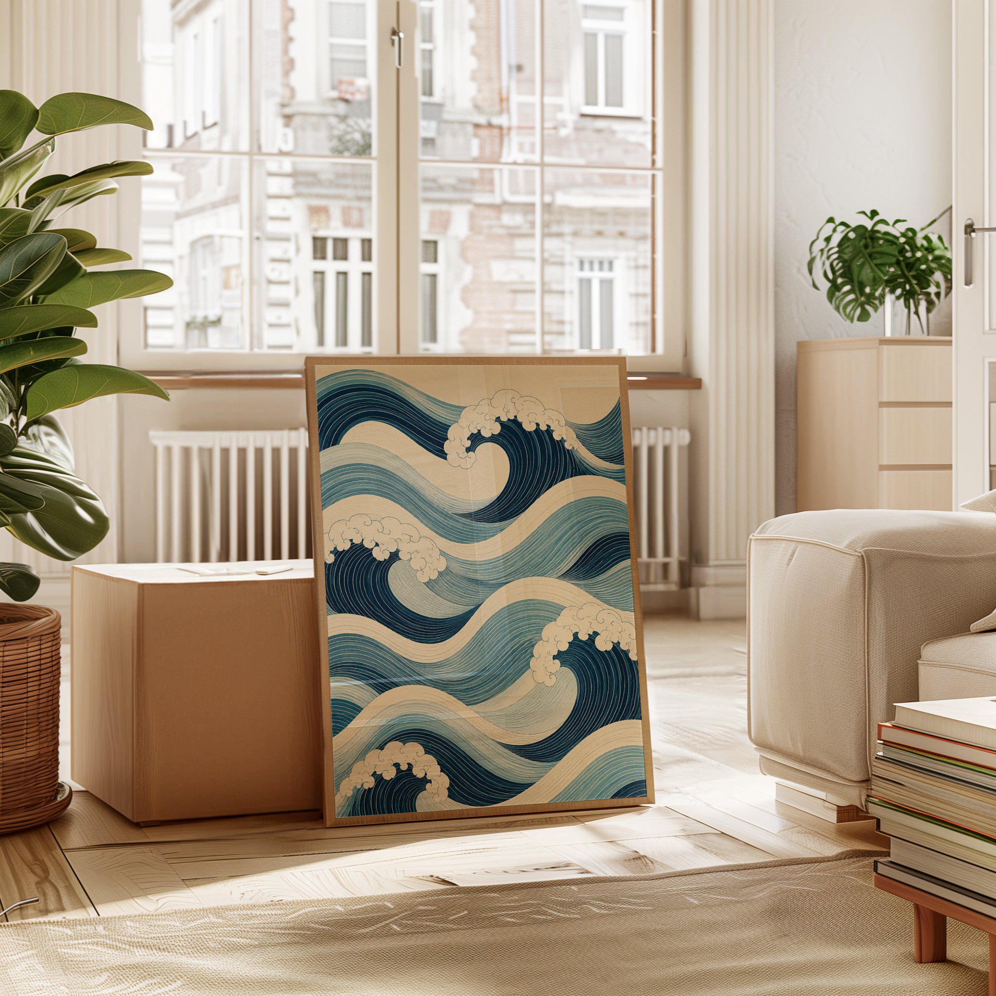 Japanese Wave Wall Art – Ocean Print - interior