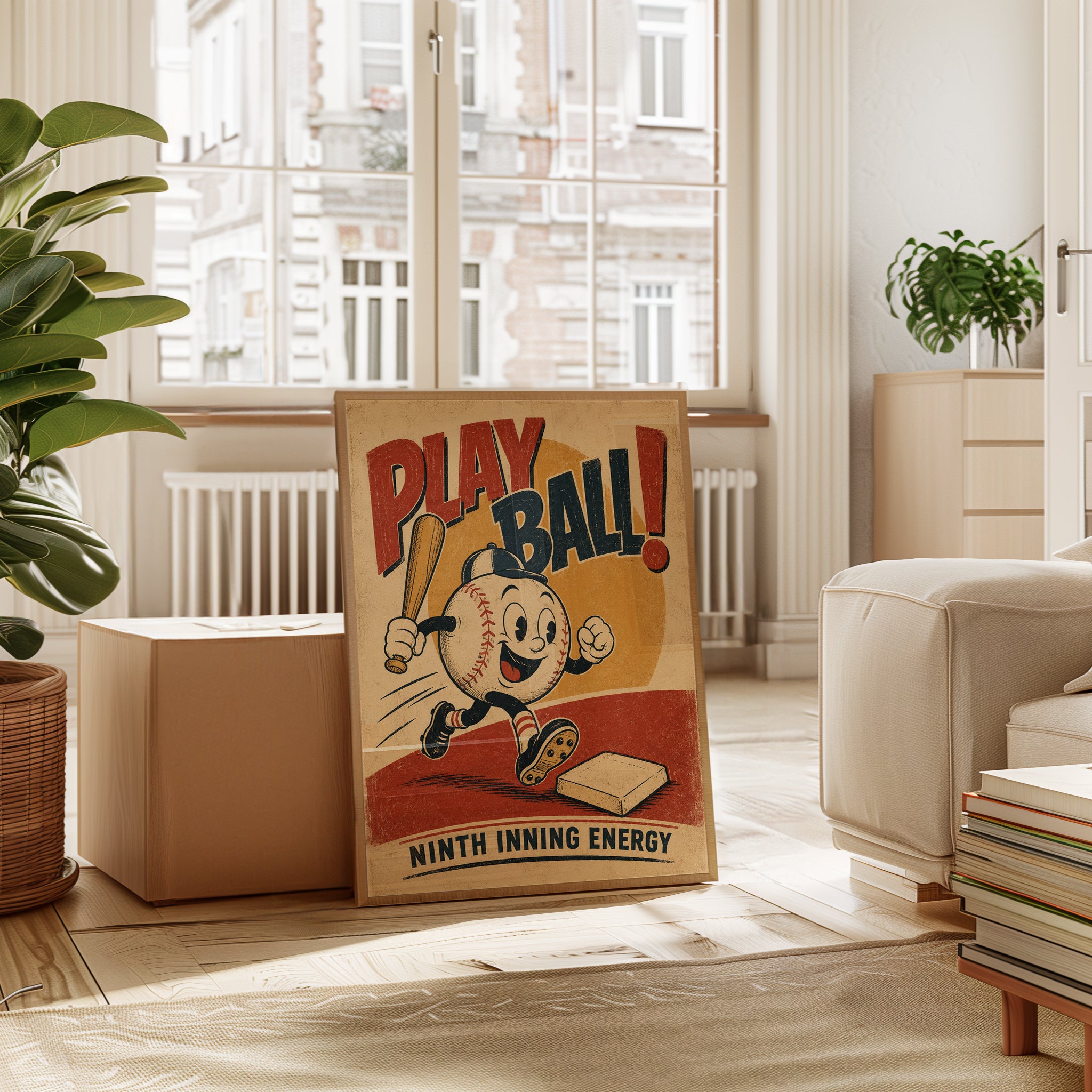 Vintage Baseball Poster – Retro Sports Wall Art - interior