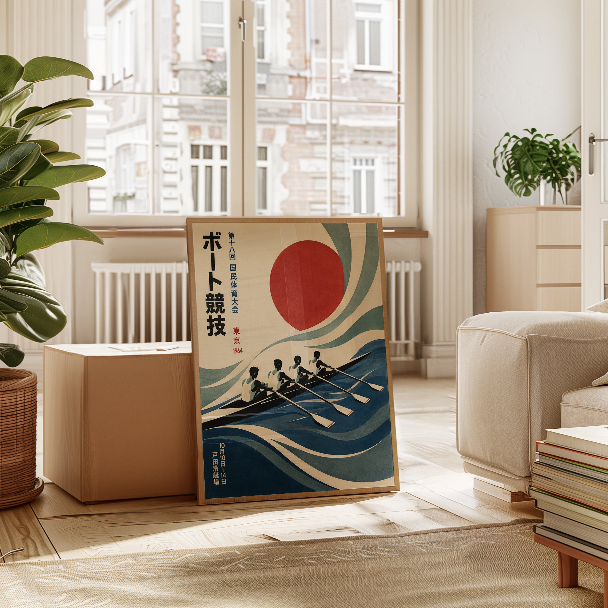 Rowing Wall Art – Vintage Japanese Sports Poster - interior