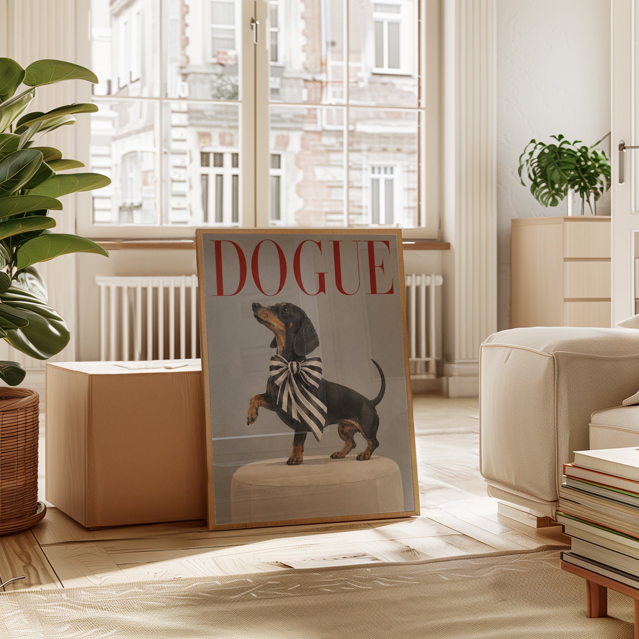 Dachshund Wall Art – Fashion Dog Print - interior