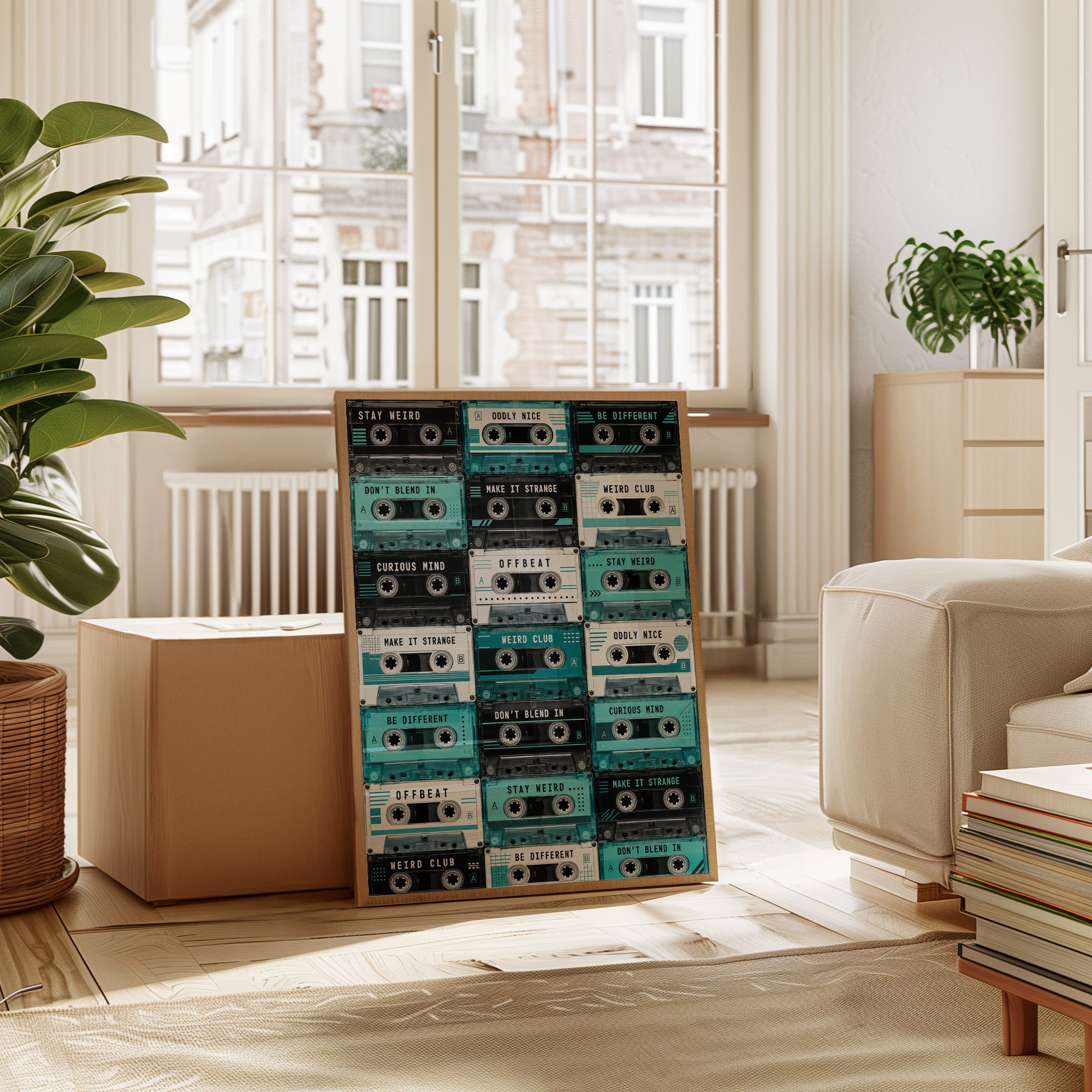 Retro Cassette Tape Print - interior