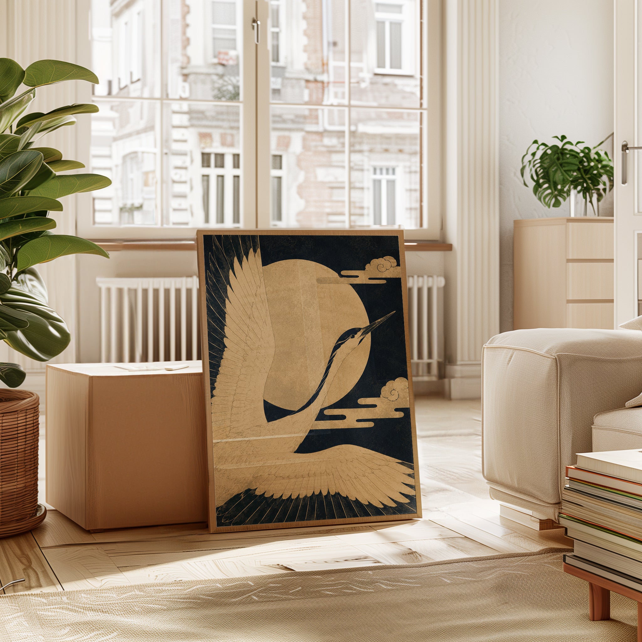 Japanese Crane Wall Art - interior
