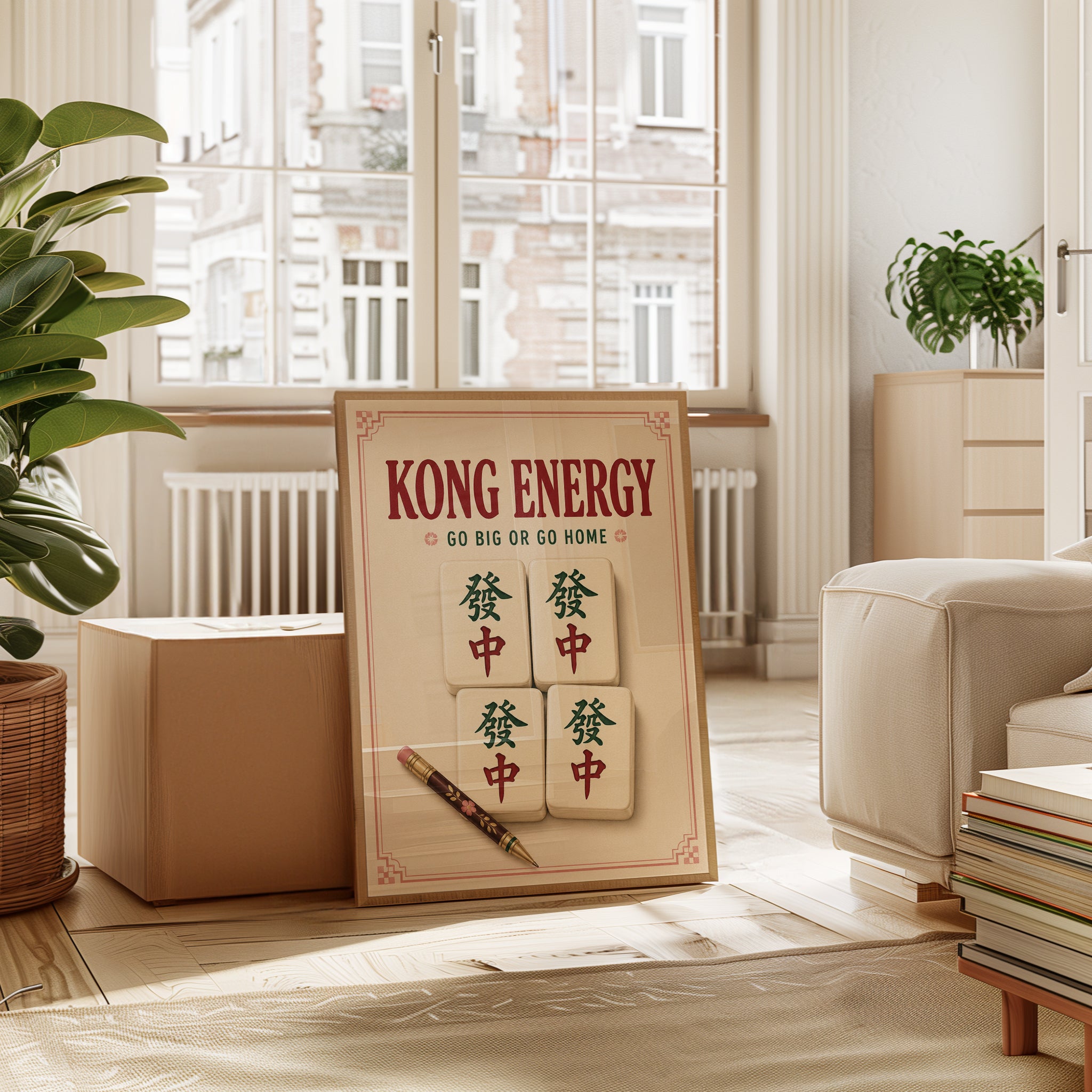 Mahjong Wall Art – Vintage Game Poster - interior