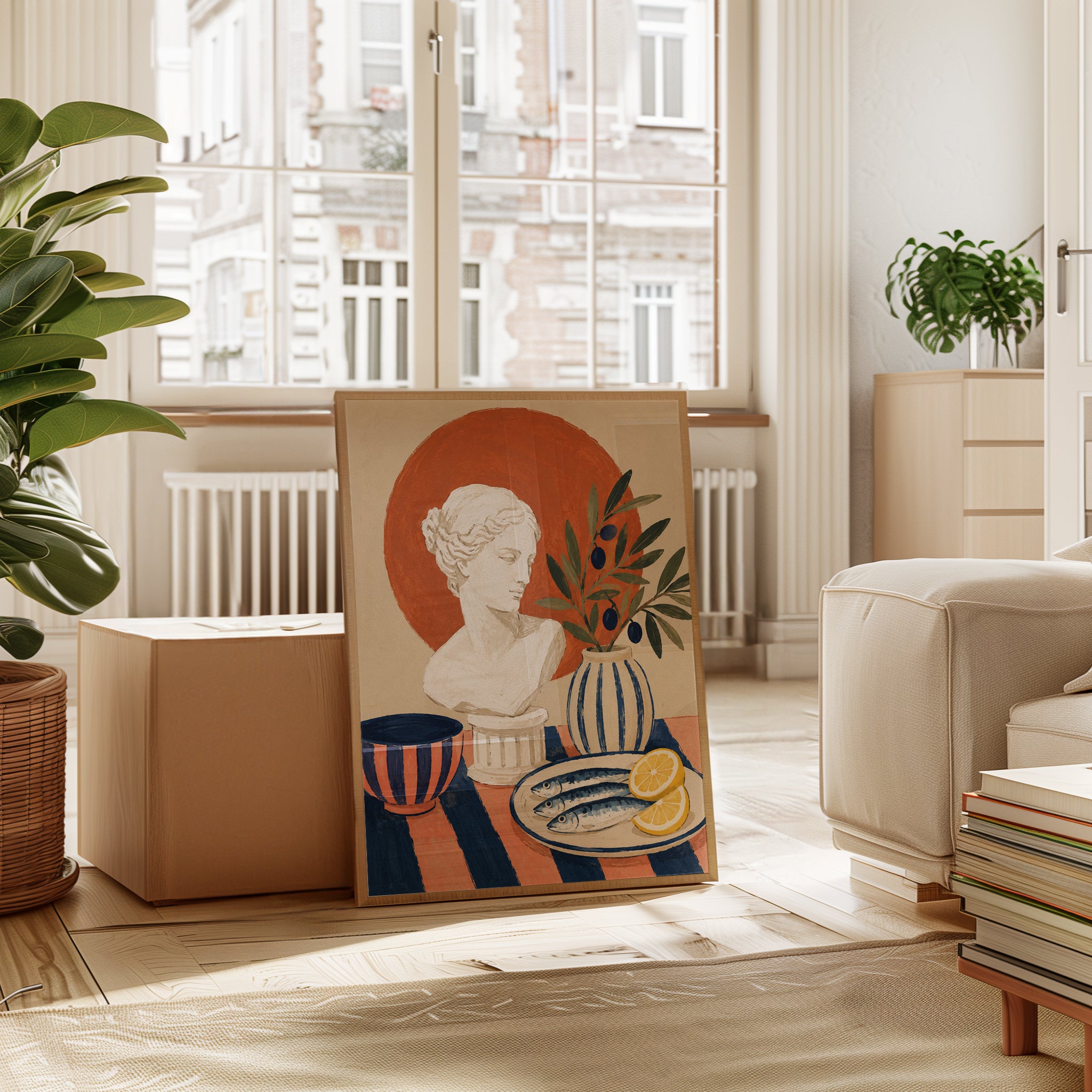 Mediterranean Wall Art – Greek Statue Print - interior