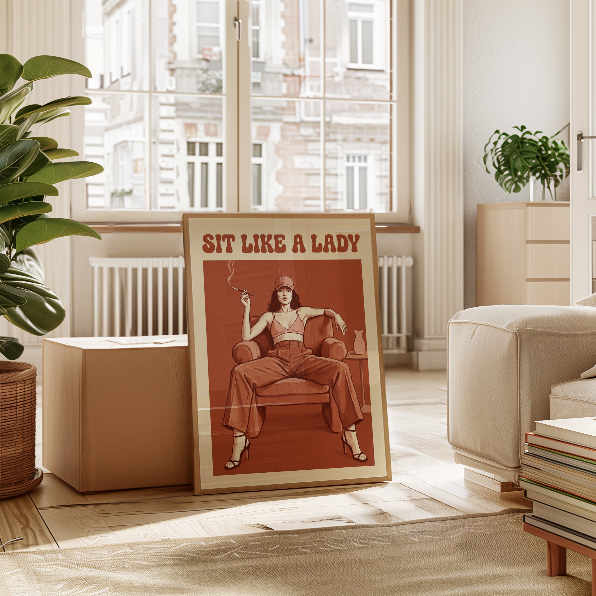 Vintage 70s Woman Print – Feminist Retro Wall Art - interior