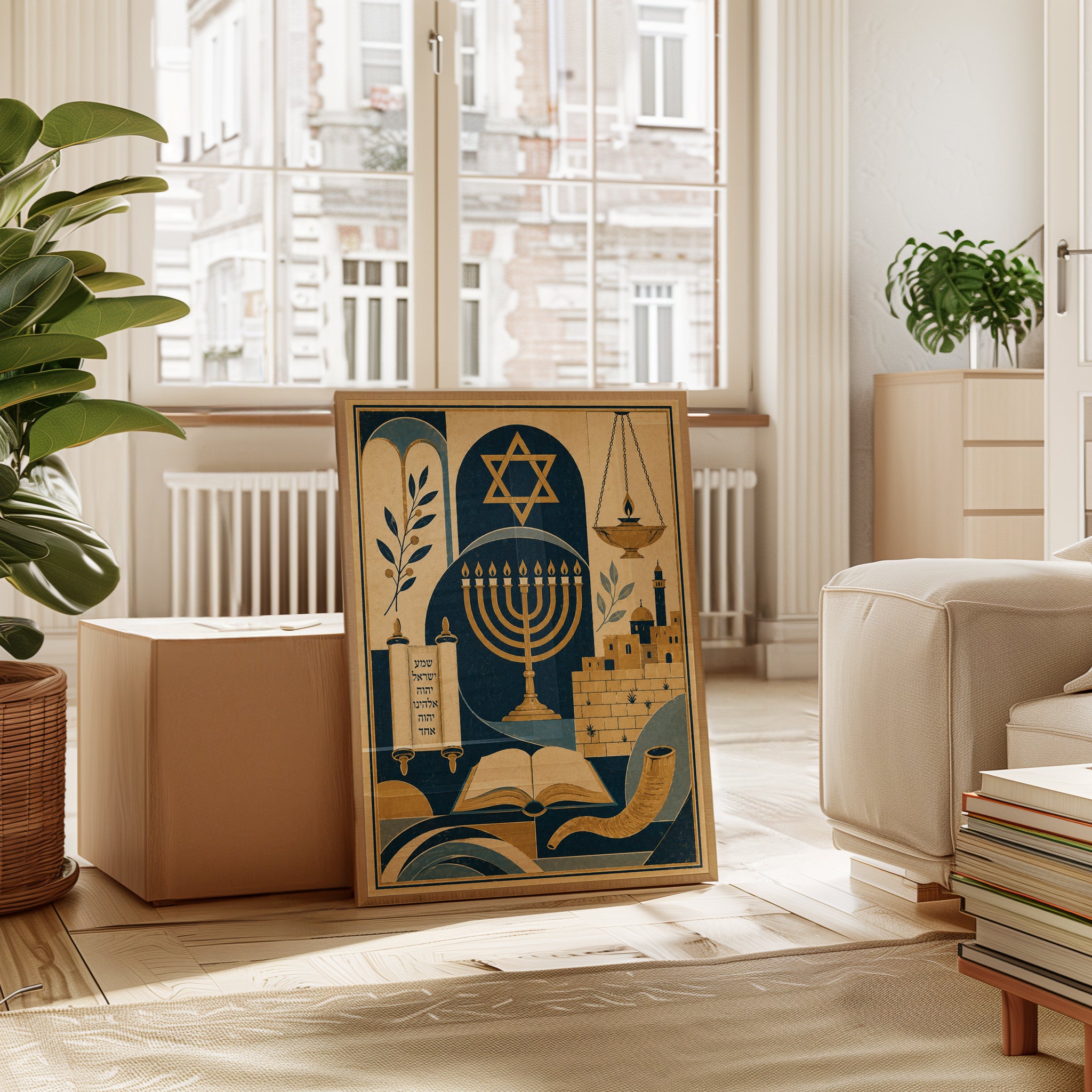 Judaic Wall Art – Jewish Symbols Print - interior