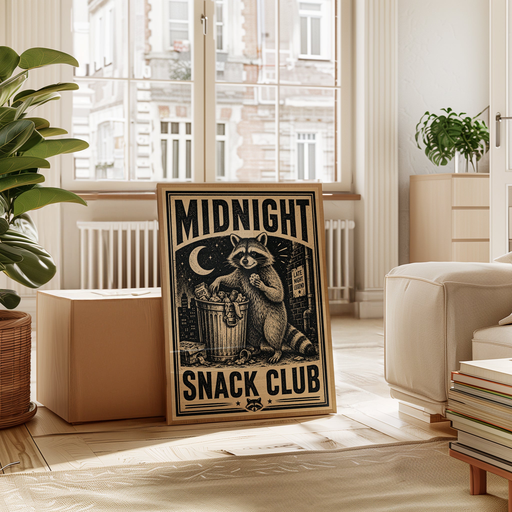 Midnight Snack Club Raccoon Print - interior