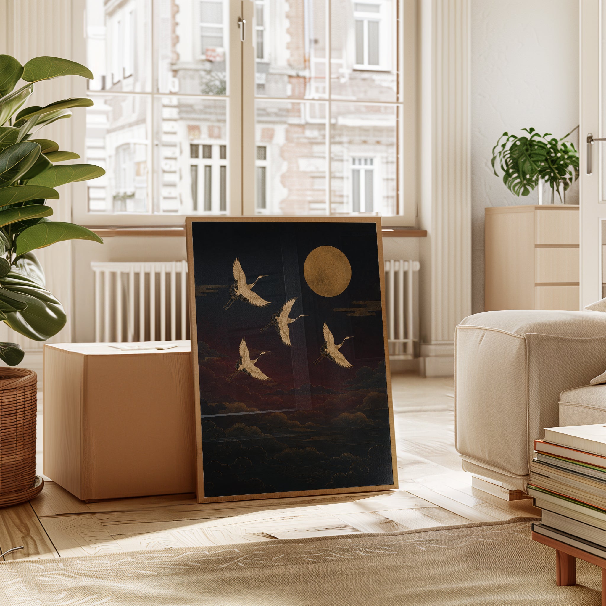 Asian Inspired Crane Wall Art - interior
