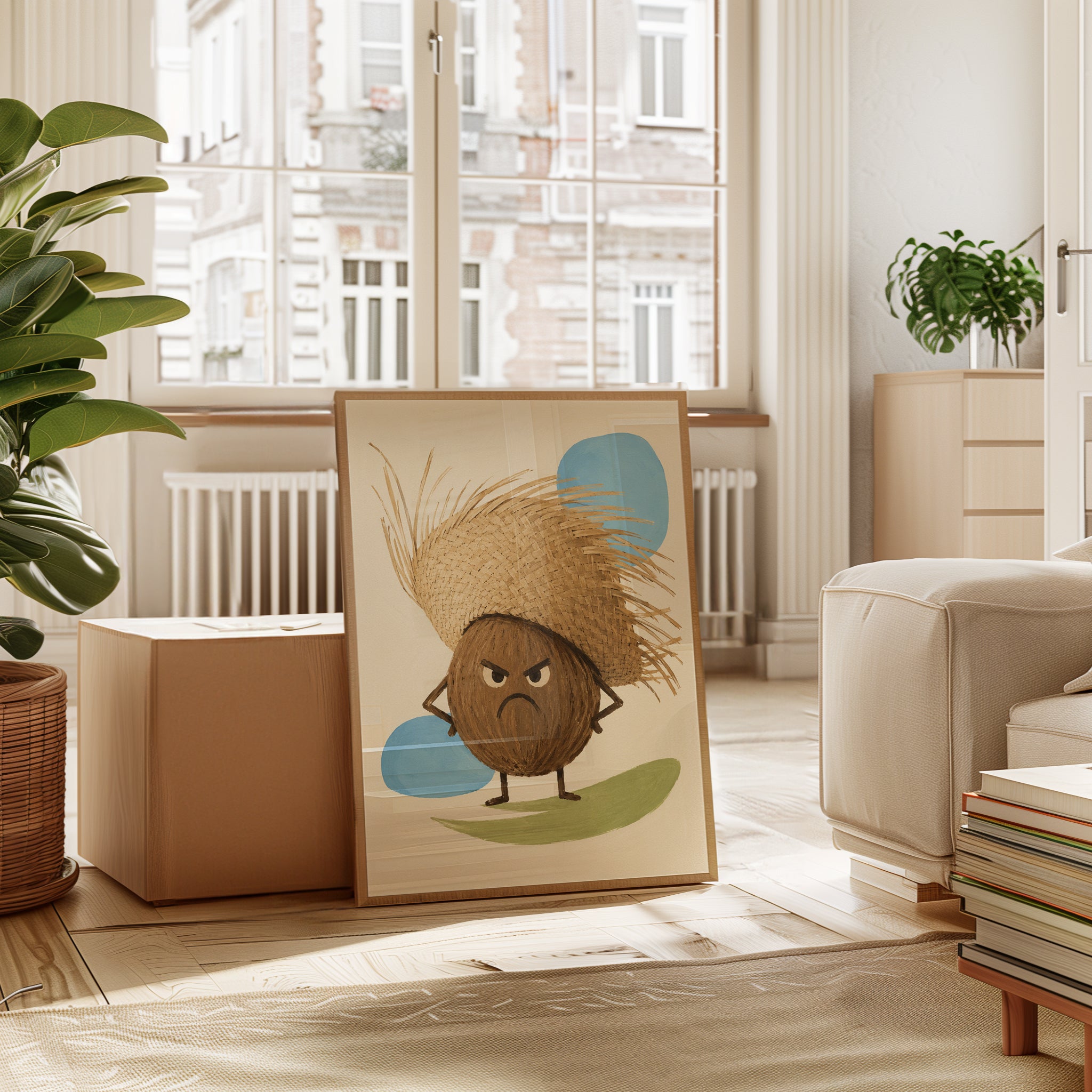Kids Room Wall Art – Funny Coconut Print - interior