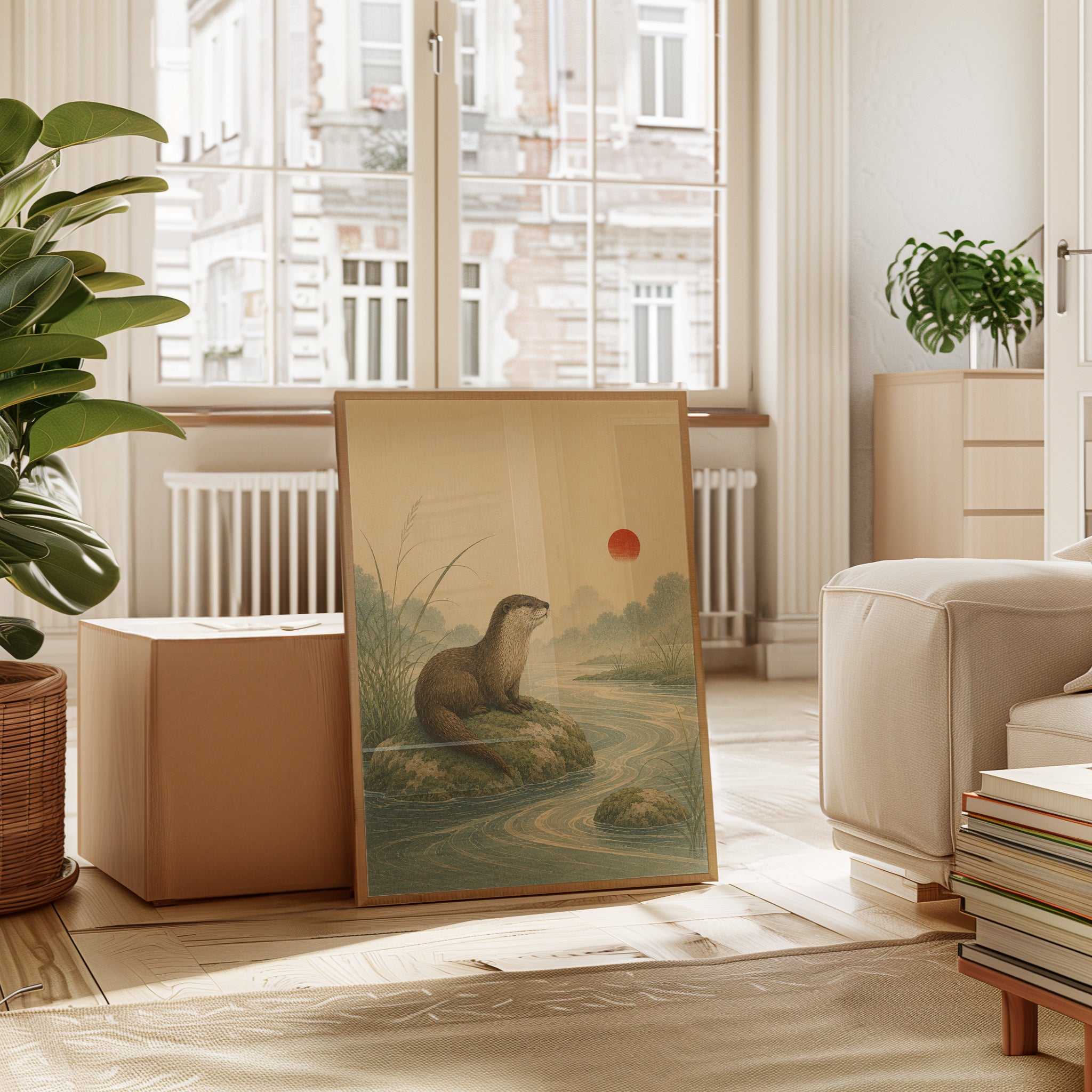 Otter Wall Art – Japanese River Landscape - interior