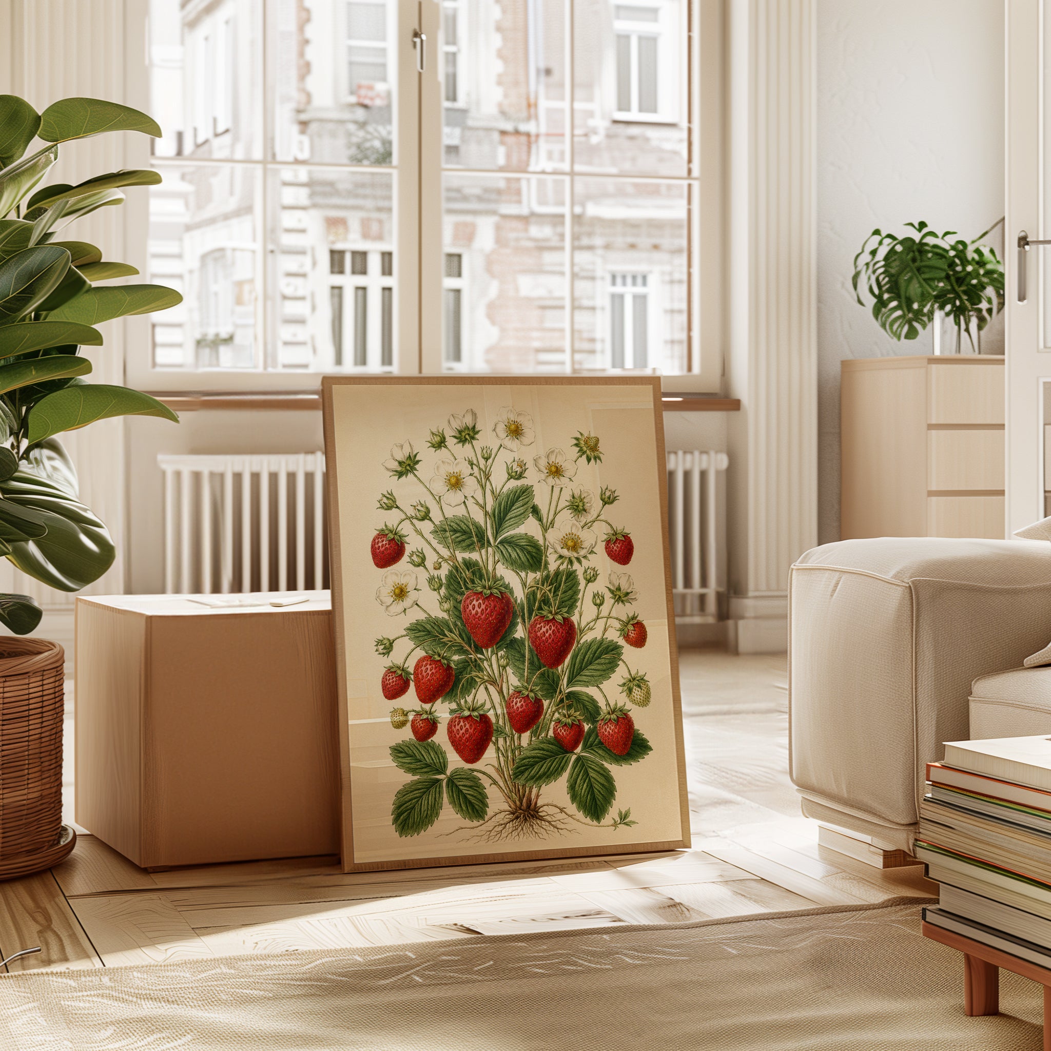 Strawberry Botanical Print — Vintage Illustration - interior