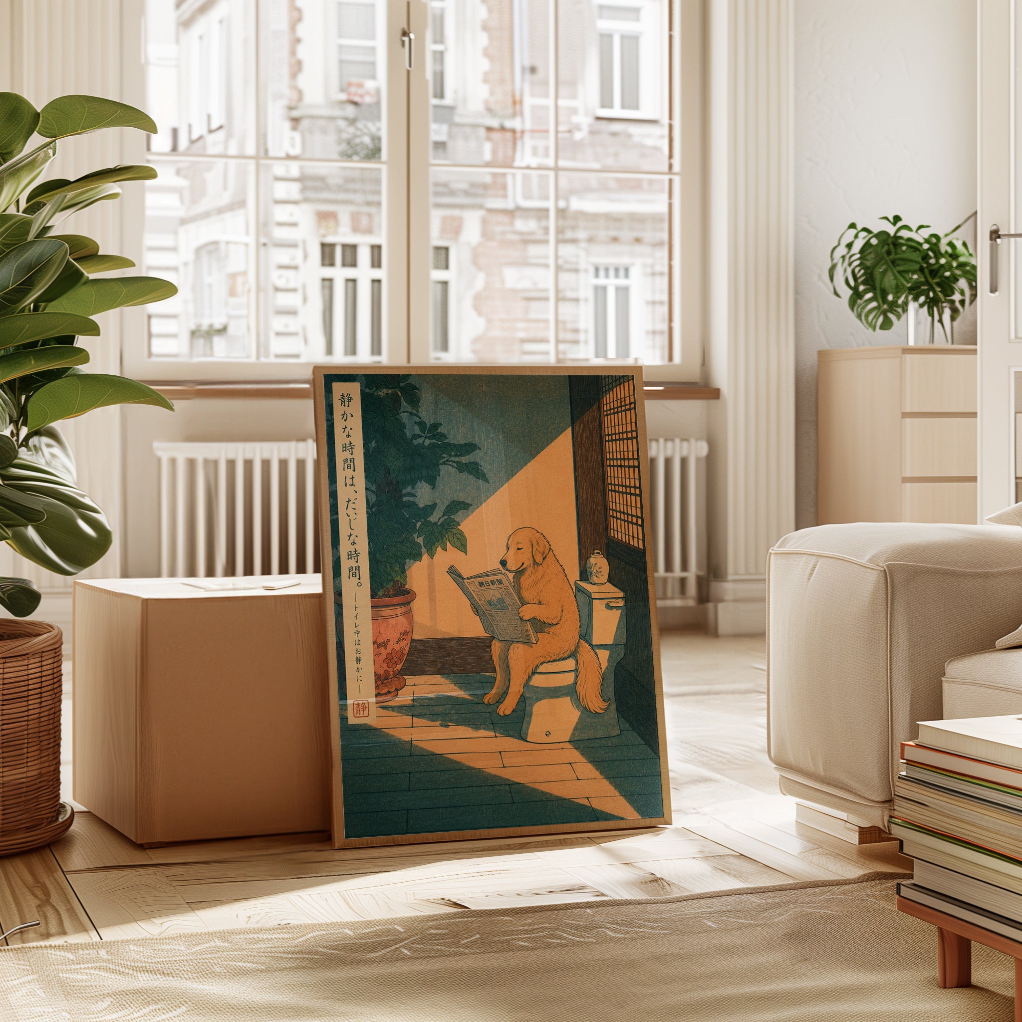 Japanese Dog Wall Art - interior
