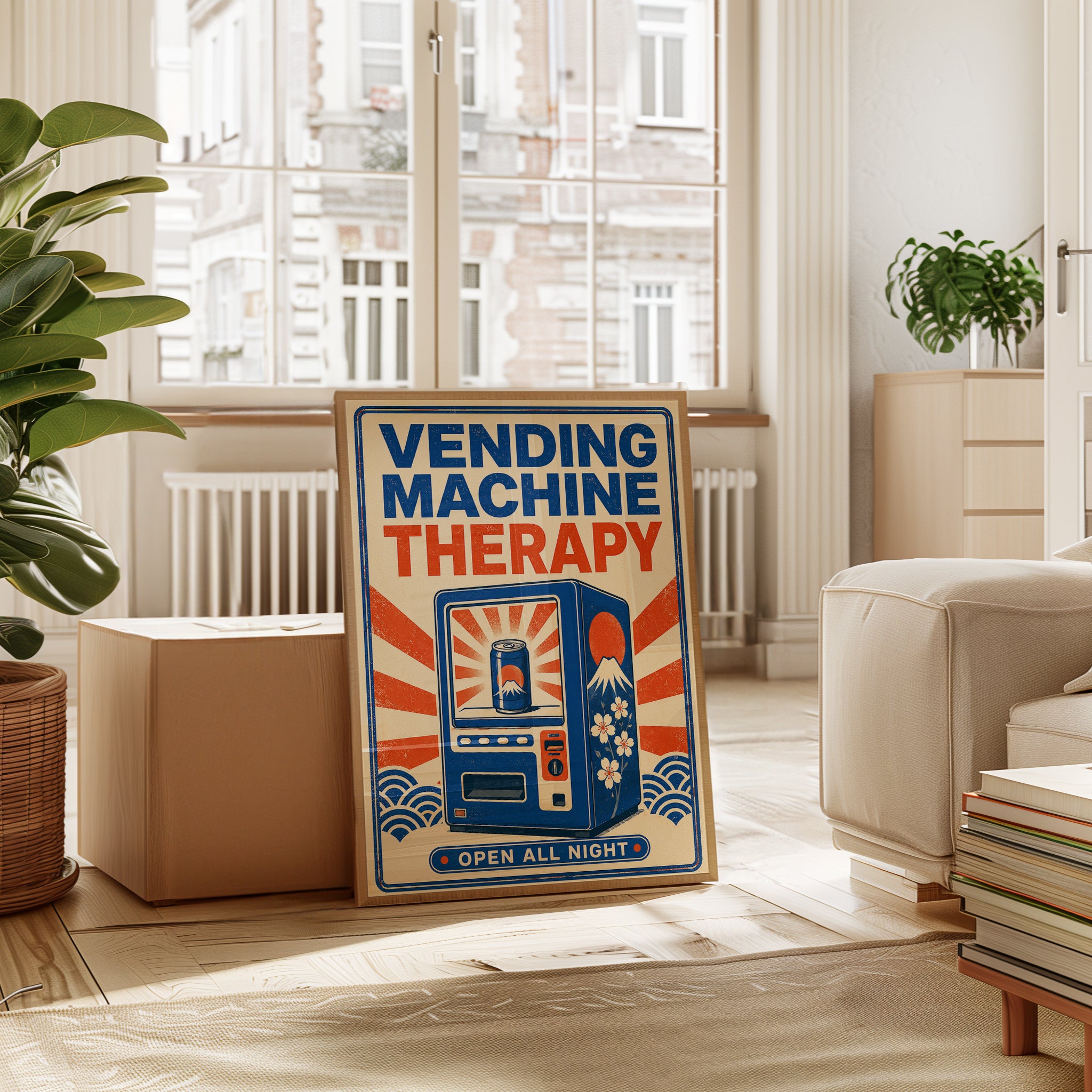 Vending Machine Wall Art – Retro Japanese Poster - interior