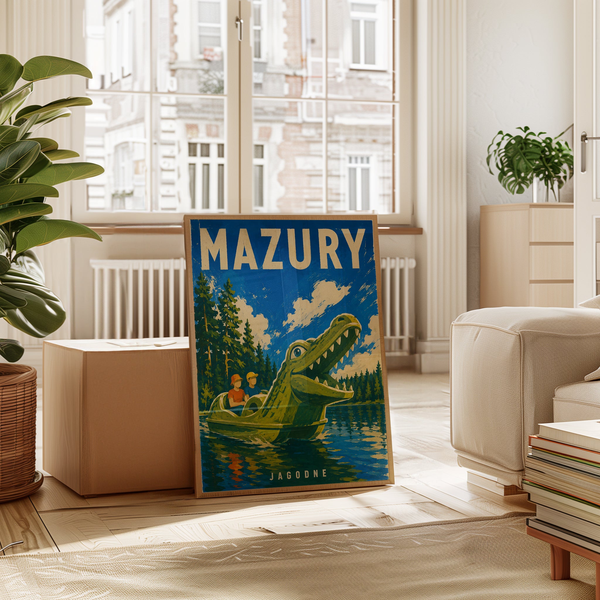 Vintage Travel Poster – Mazury Lake Poland Art - interior