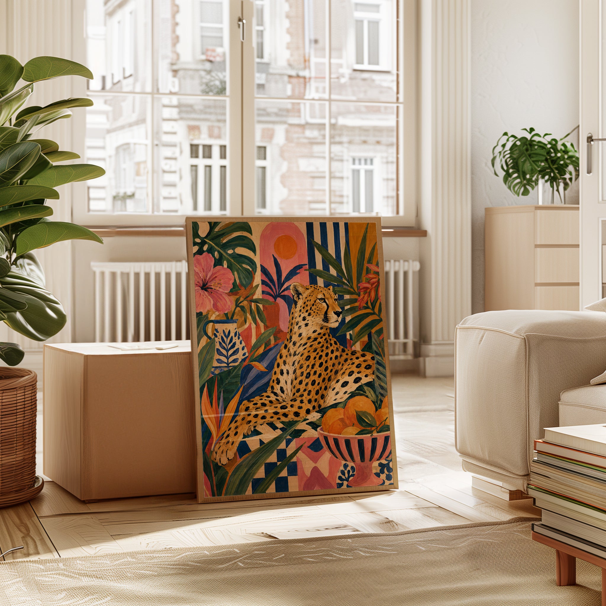 Tropical Leopard Wall Art – Jungle Animal Print - interior