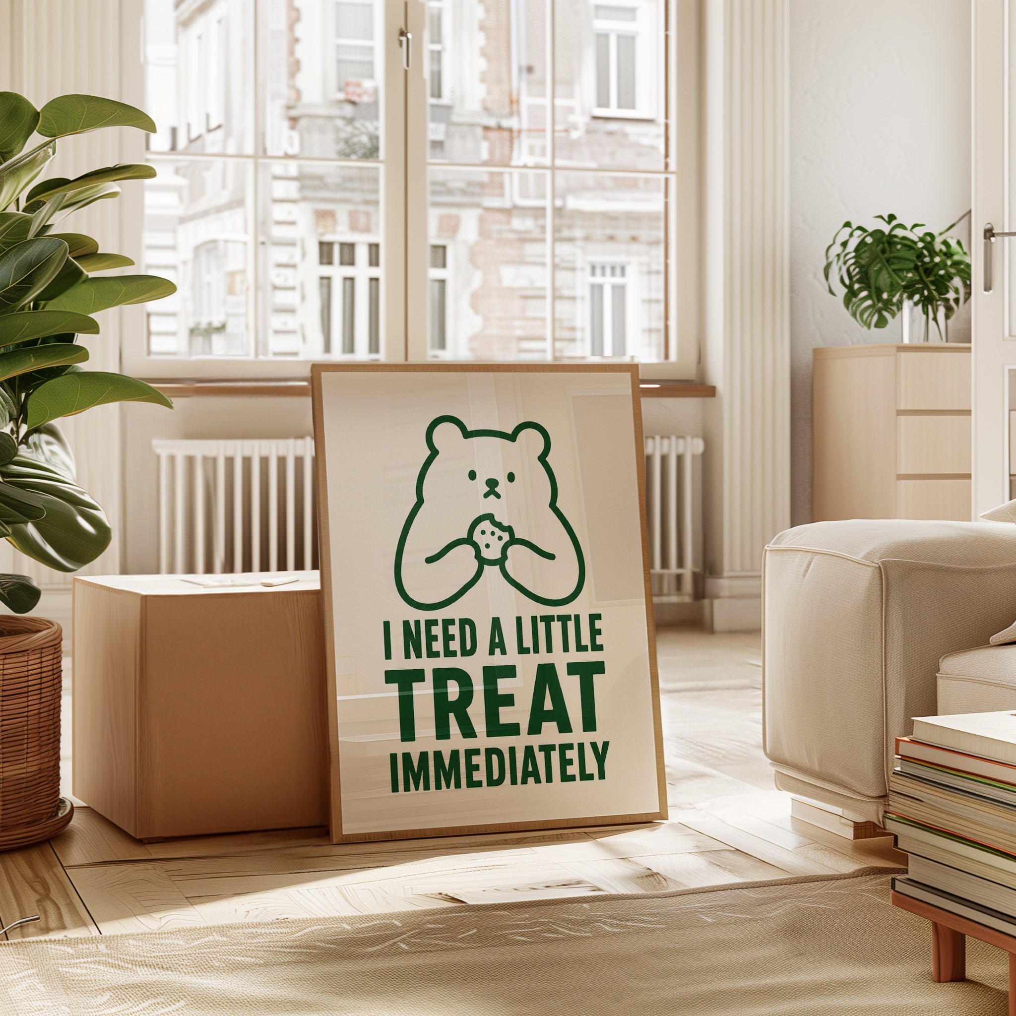 Whimsical Bear Cookie Print: Kitchen Wall Art - interior
