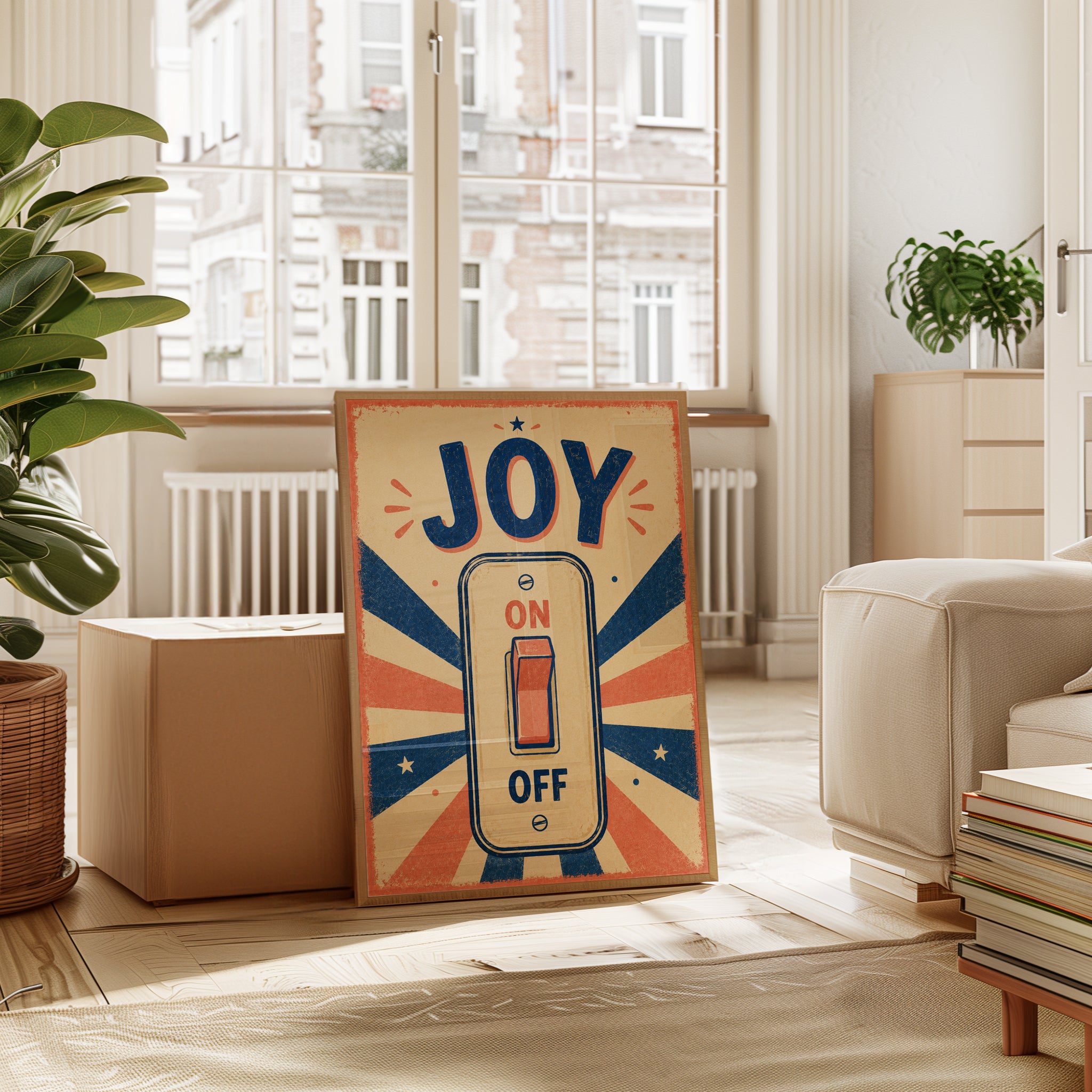 Retro Typography Poster – Joy Quote Print - interior