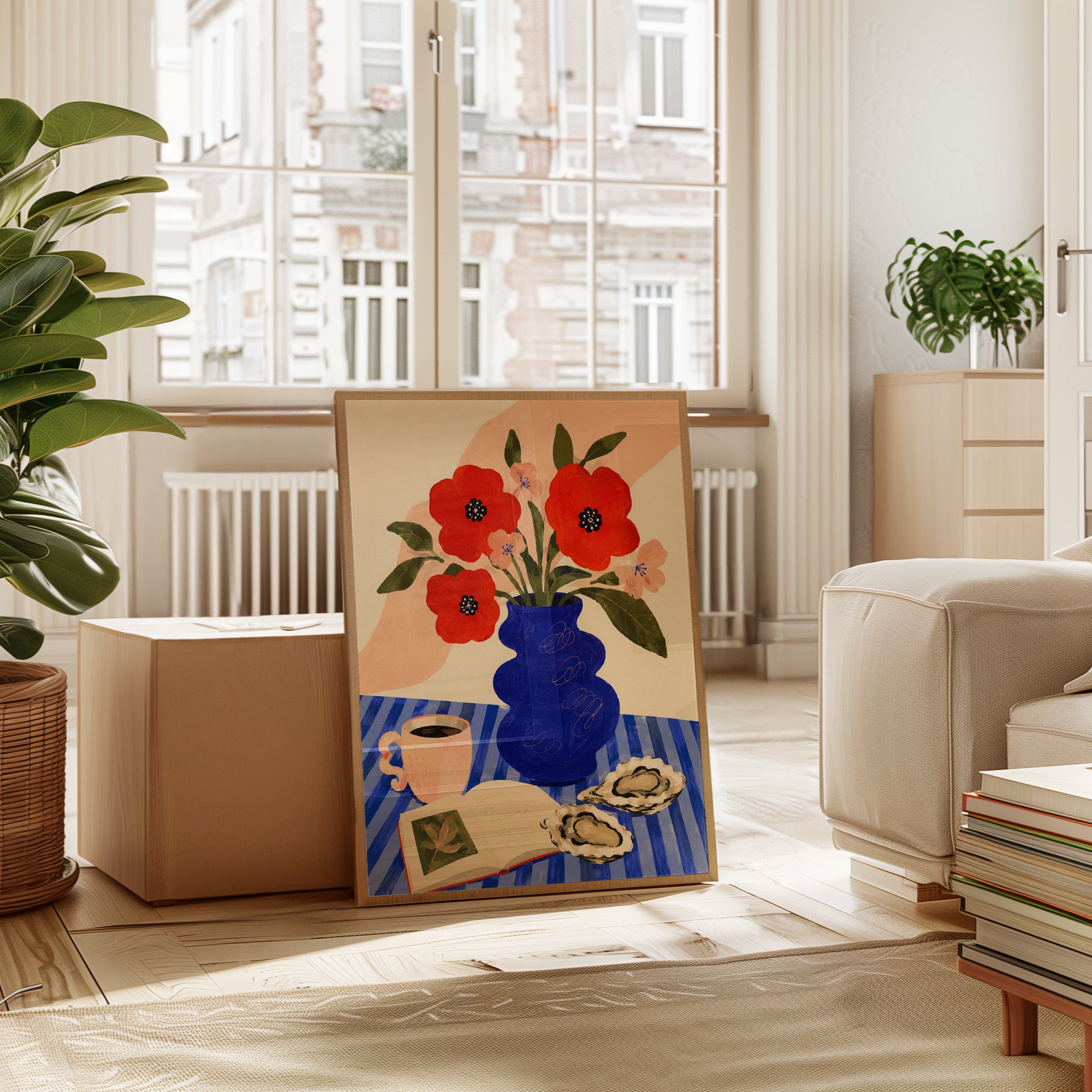Still Life Wall Art – Red Poppy Print - interior