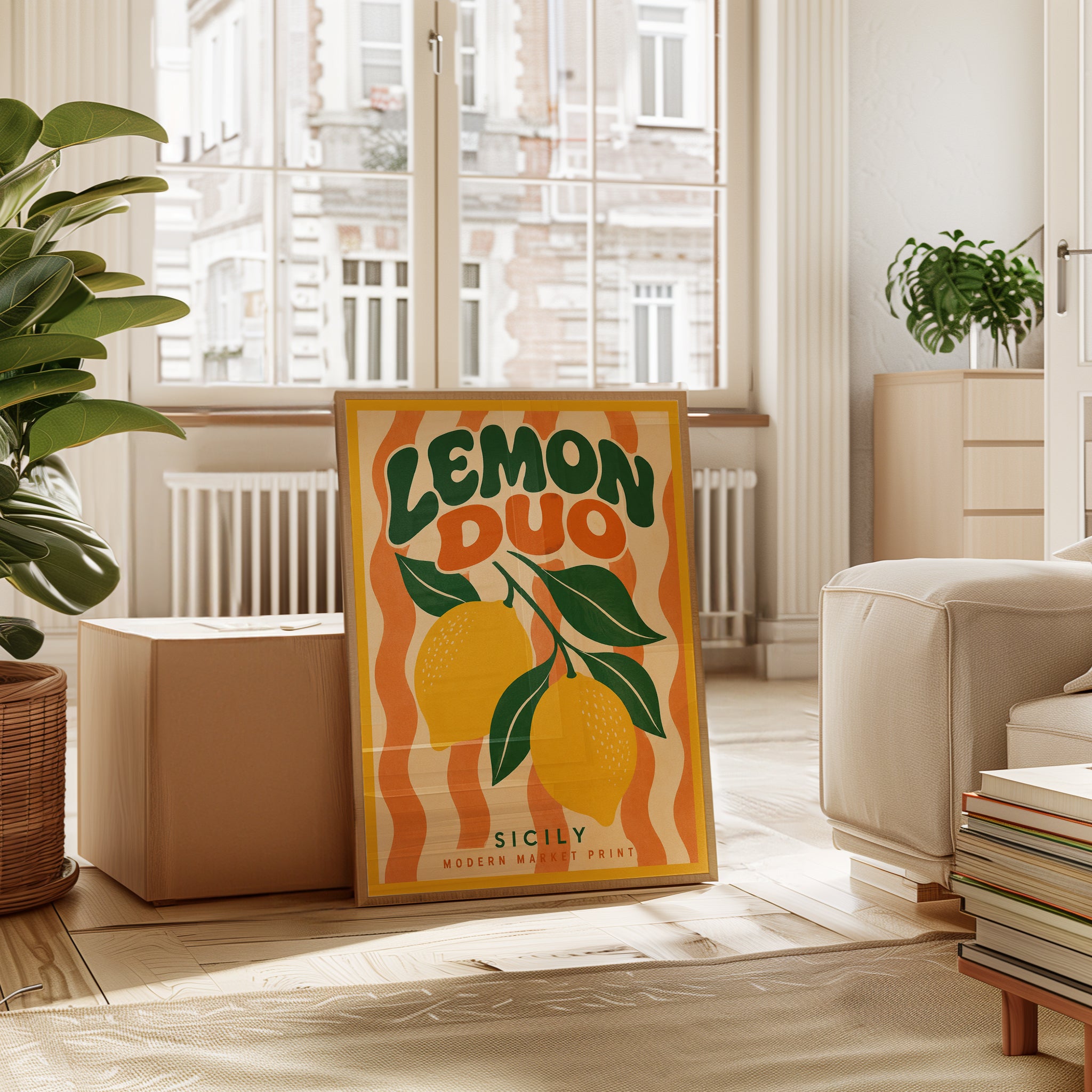 Retro Lemon Wall Art - interior