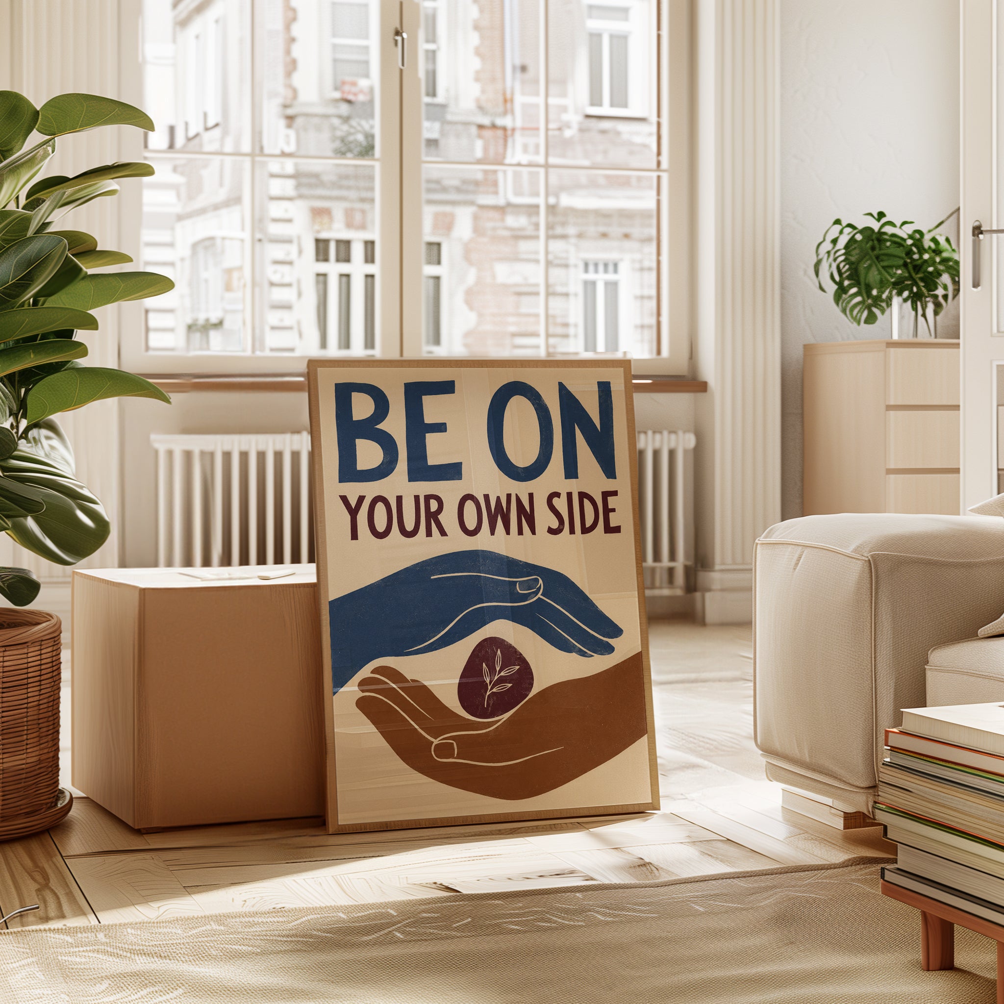 Motivational Wall Art – Be On Your Own Side Print - interior