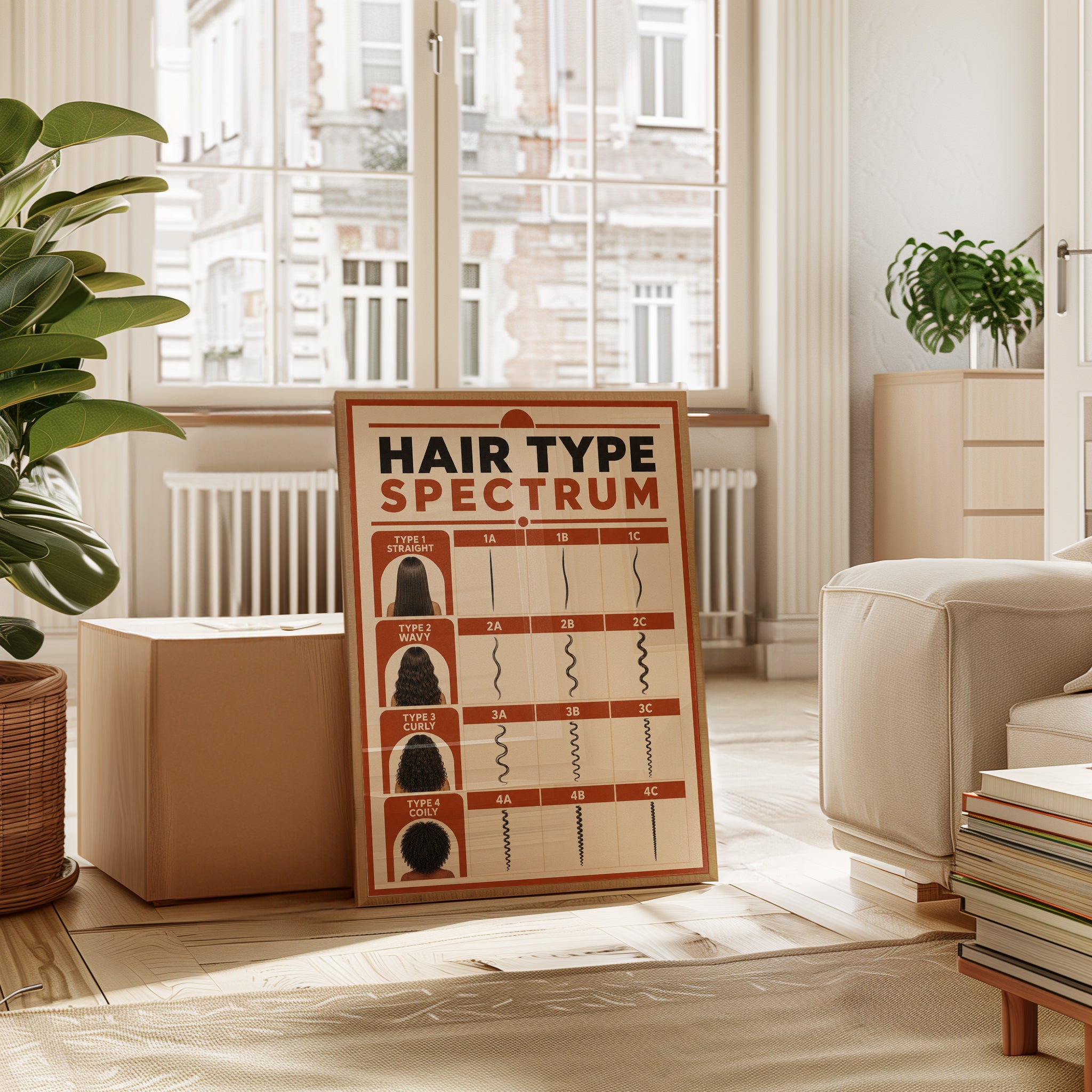 Hair Type Spectrum Chart: Vintage Educational Poster - interior
