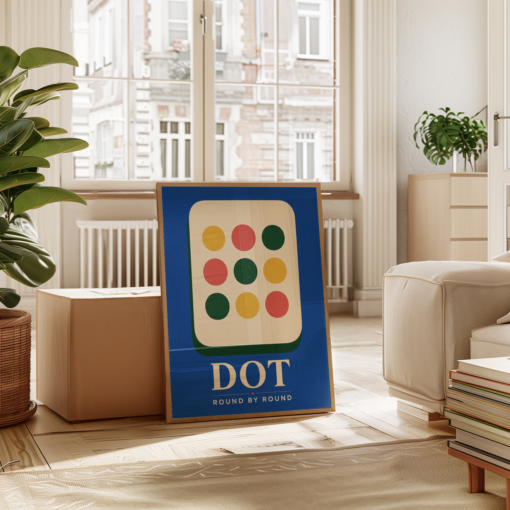 Geometric Wall Art – Colorful Dots Print - interior