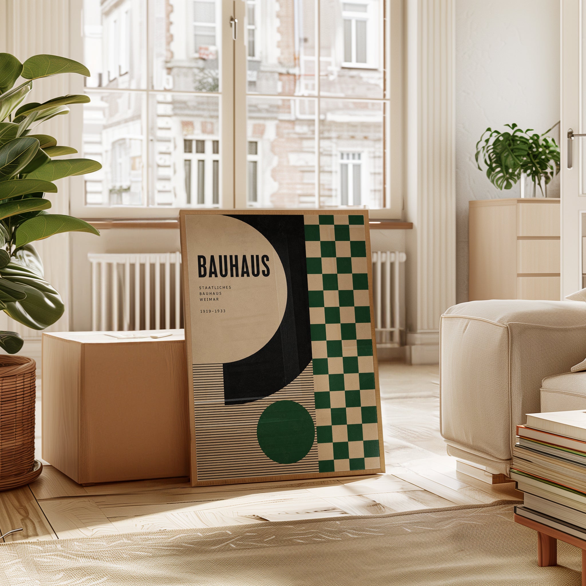 Mid-Century Modern Wall Art: Bauhaus Geometric Shapes - interior