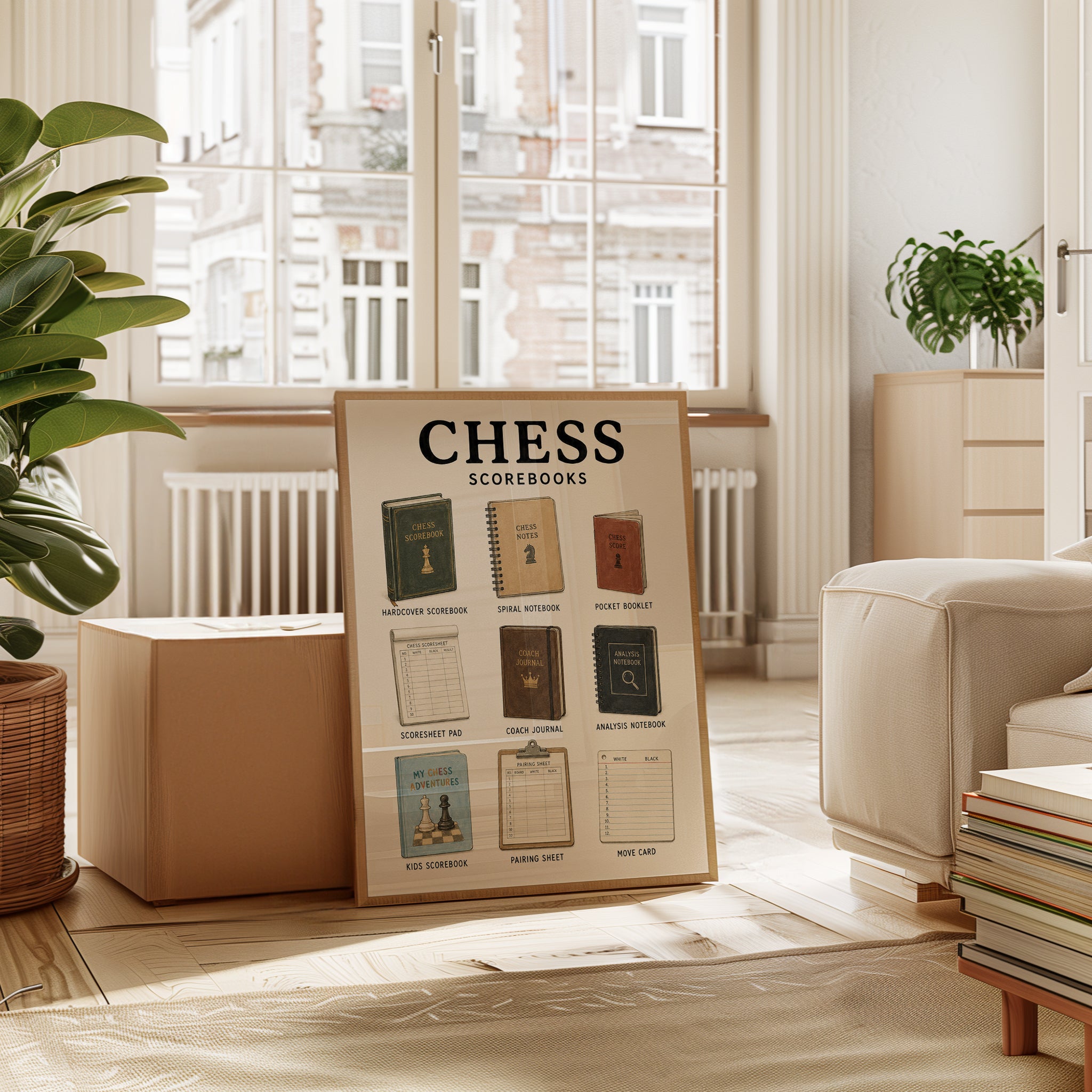 Chess Scorebook Collection Print: Vintage Educational Poster - interior