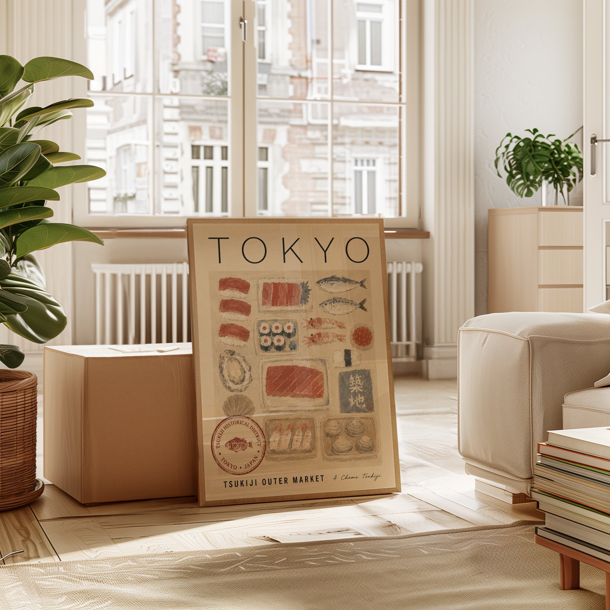 Tokyo Travel Poster – Sushi Wall Art - interior