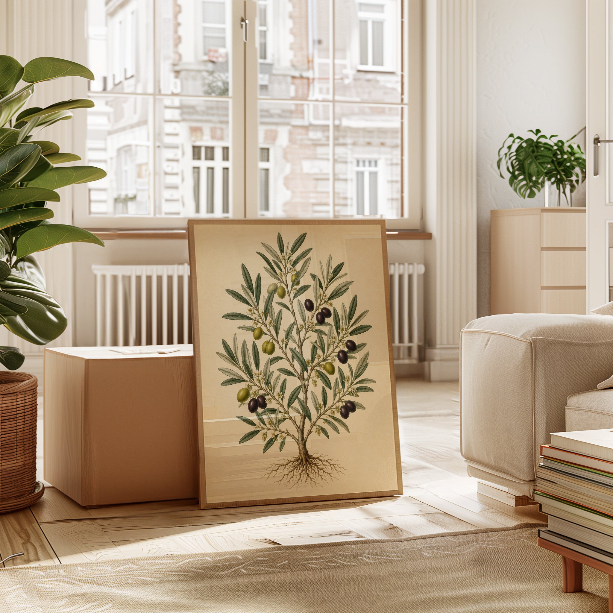 Vintage Olive Tree Botanical Print — Mediterranean Herb Illustration - interior