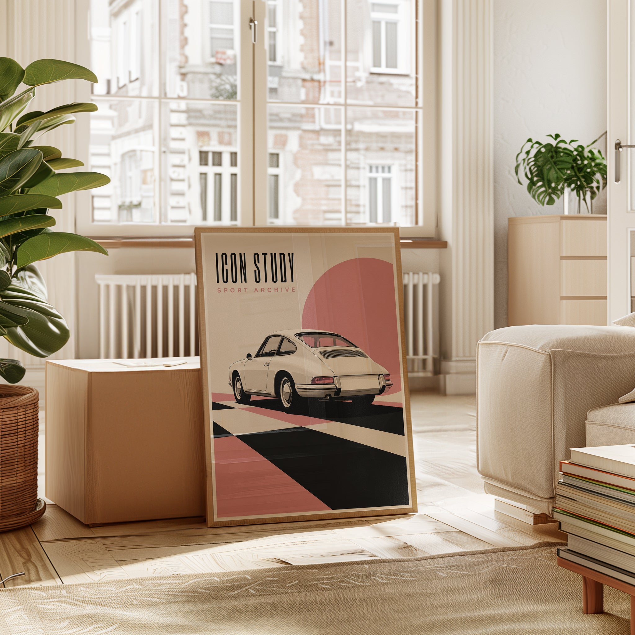 Retro Porsche Print – Cream 911 - interior