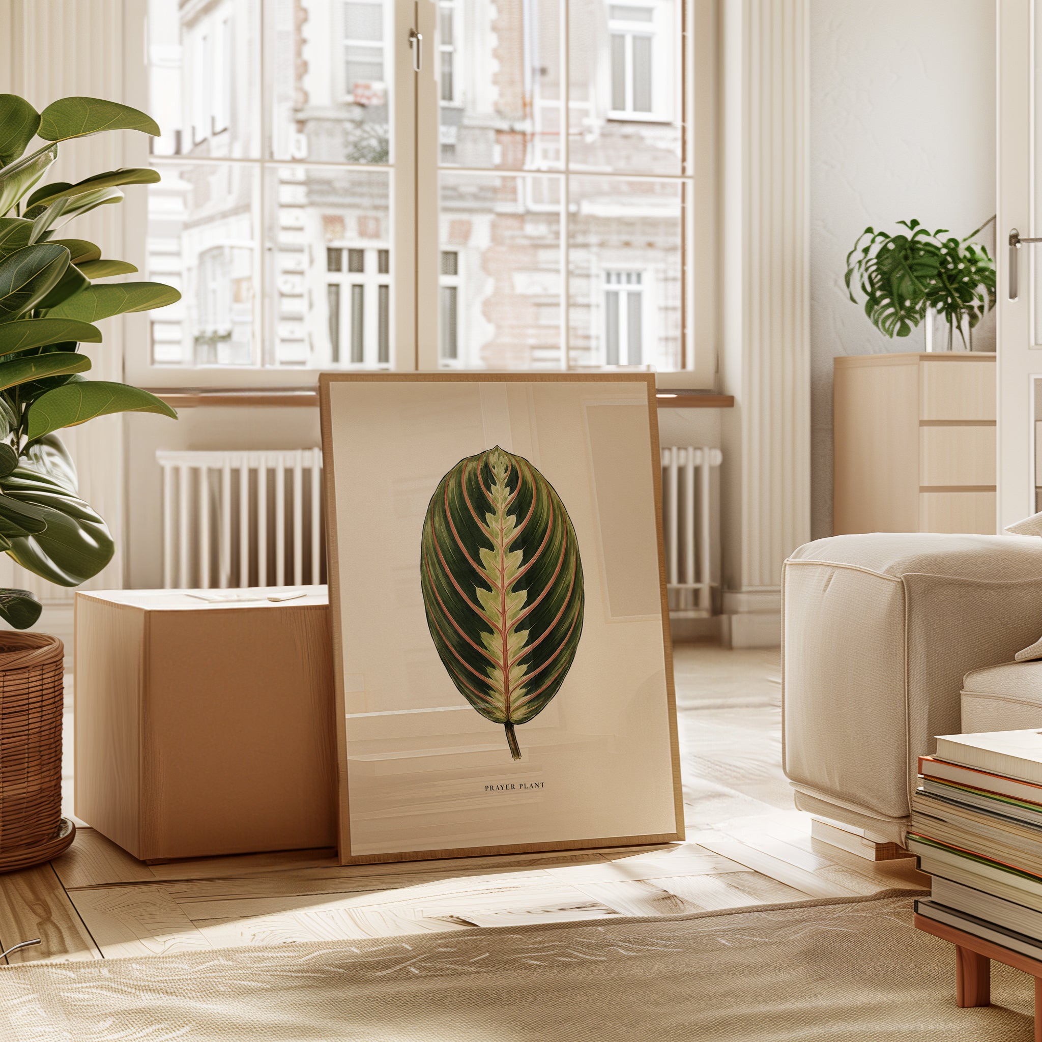 Prayer Plant Wall Art – Botanical Leaf Print - interior
