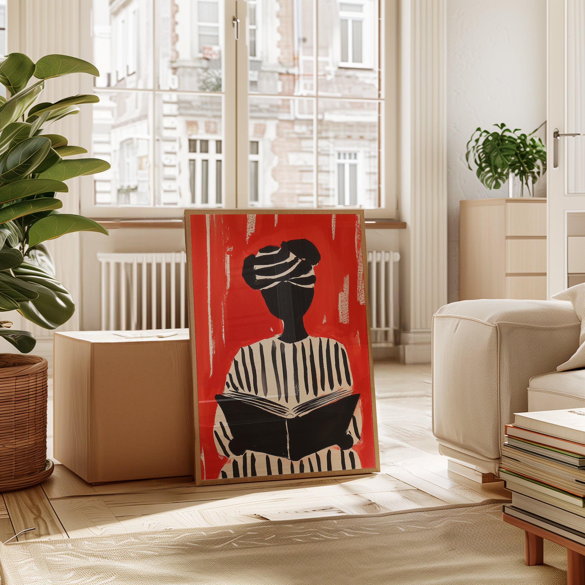 Reading Wall Art: Bold Graphic Print – Black - interior