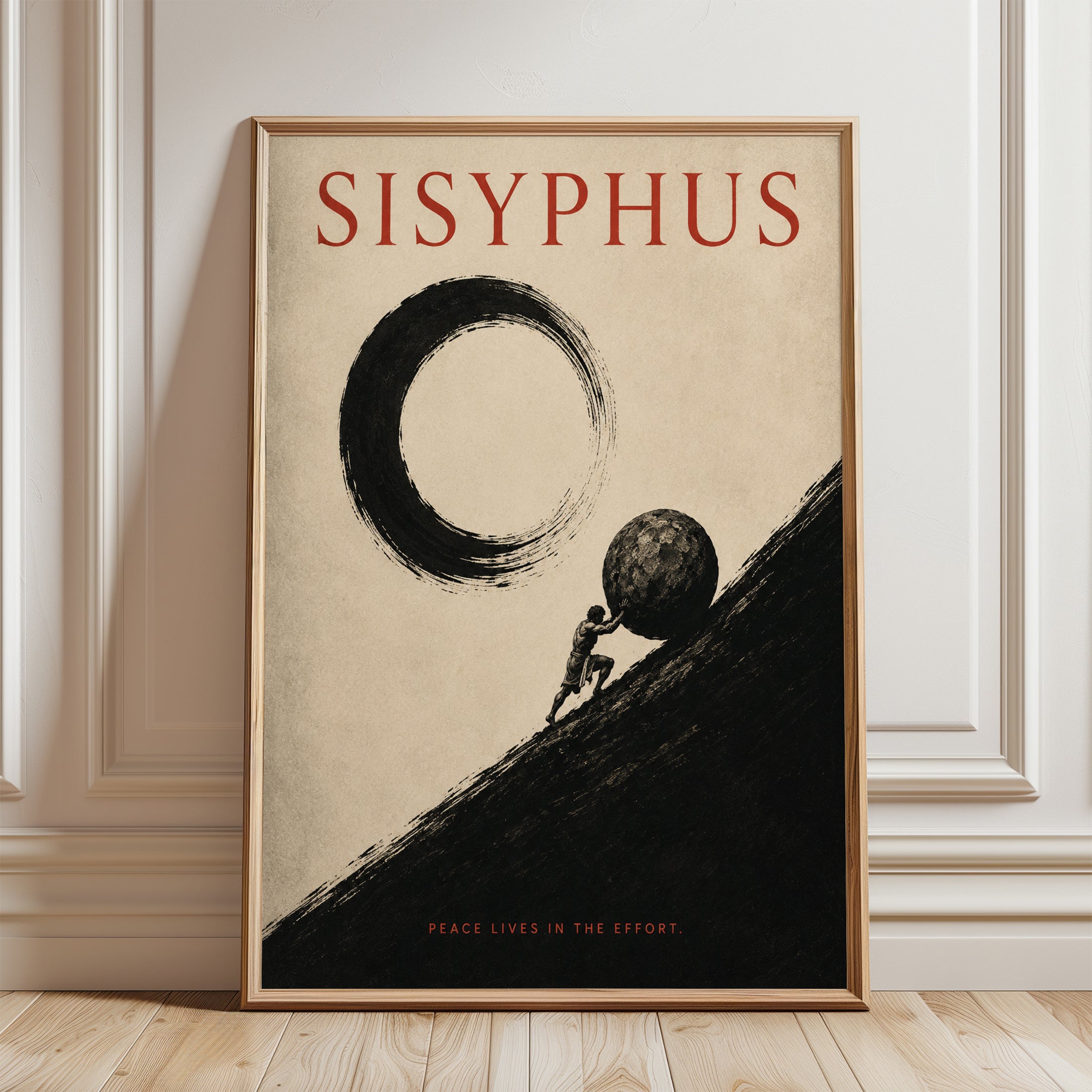 Sisyphus Wall Art – Motivational Print - framed detail