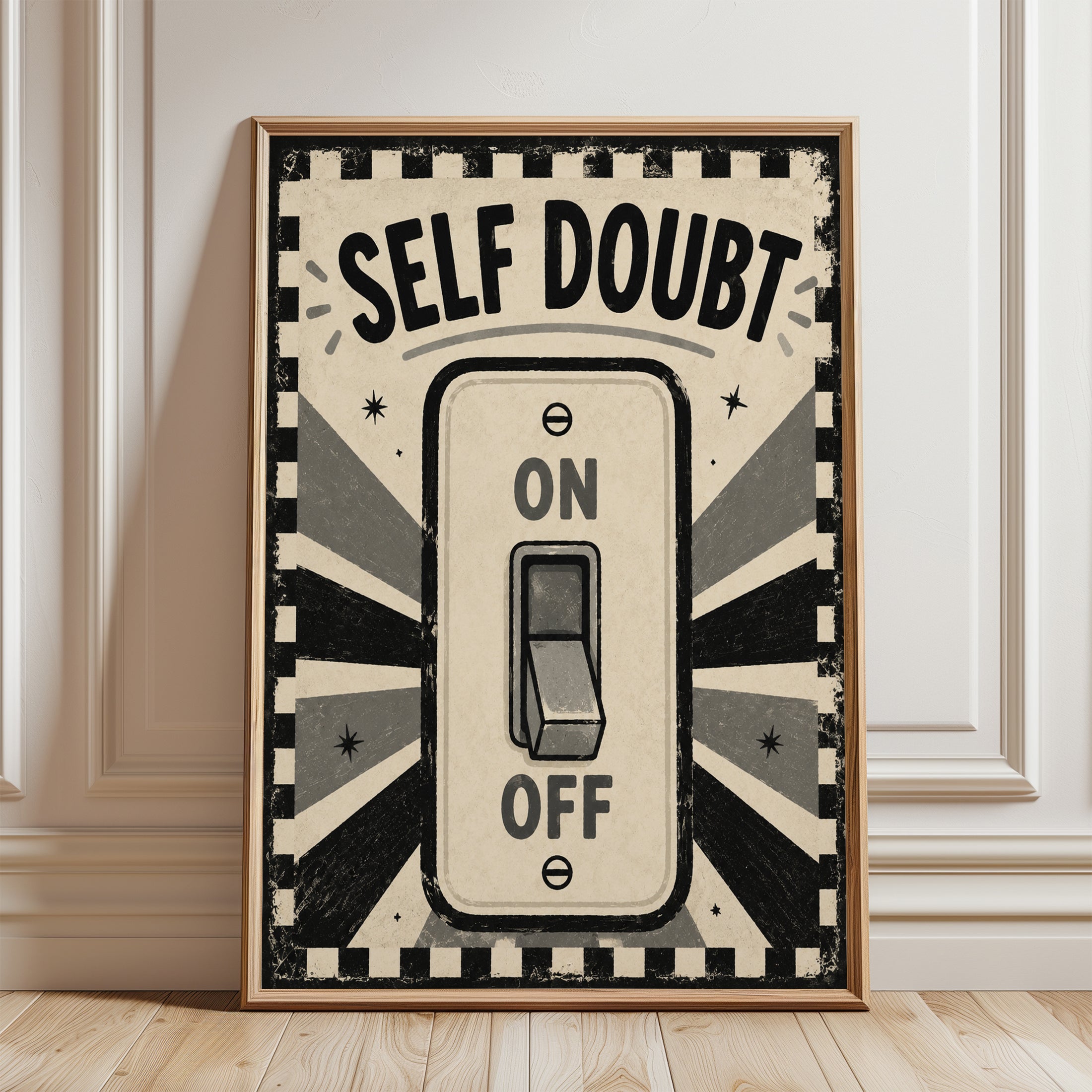 Motivational Wall Art – Self Doubt Print - framed detail