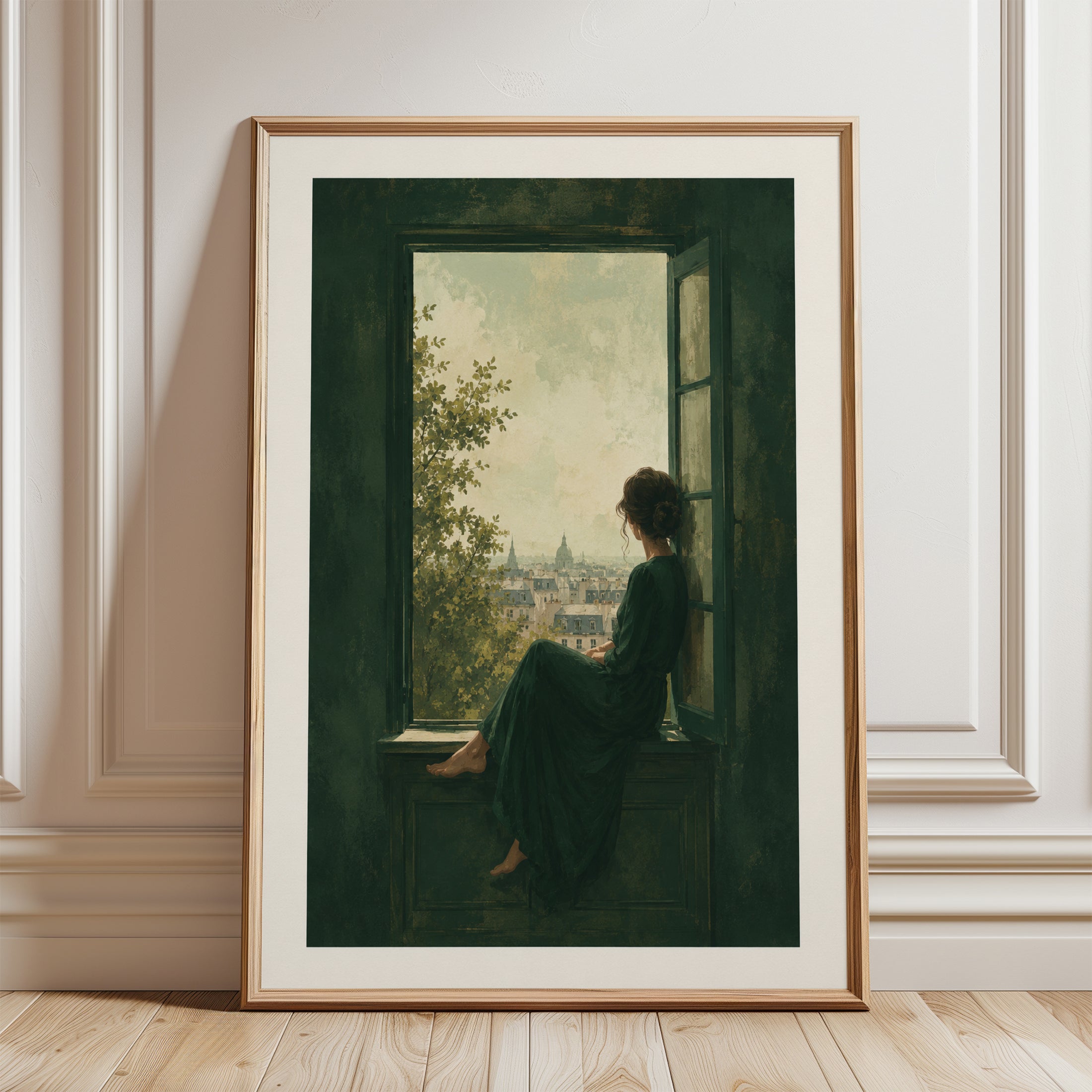 Woman at Window Wall Art - framed detail