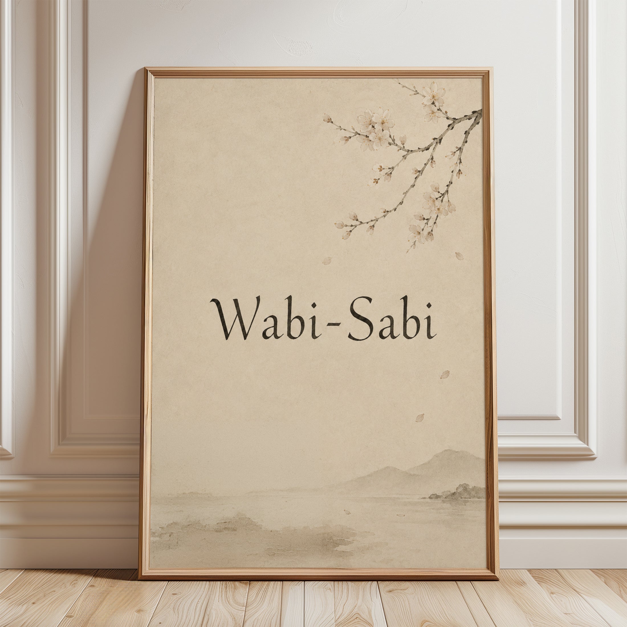 Japanese Wall Art – Wabi Sabi Print - framed detail