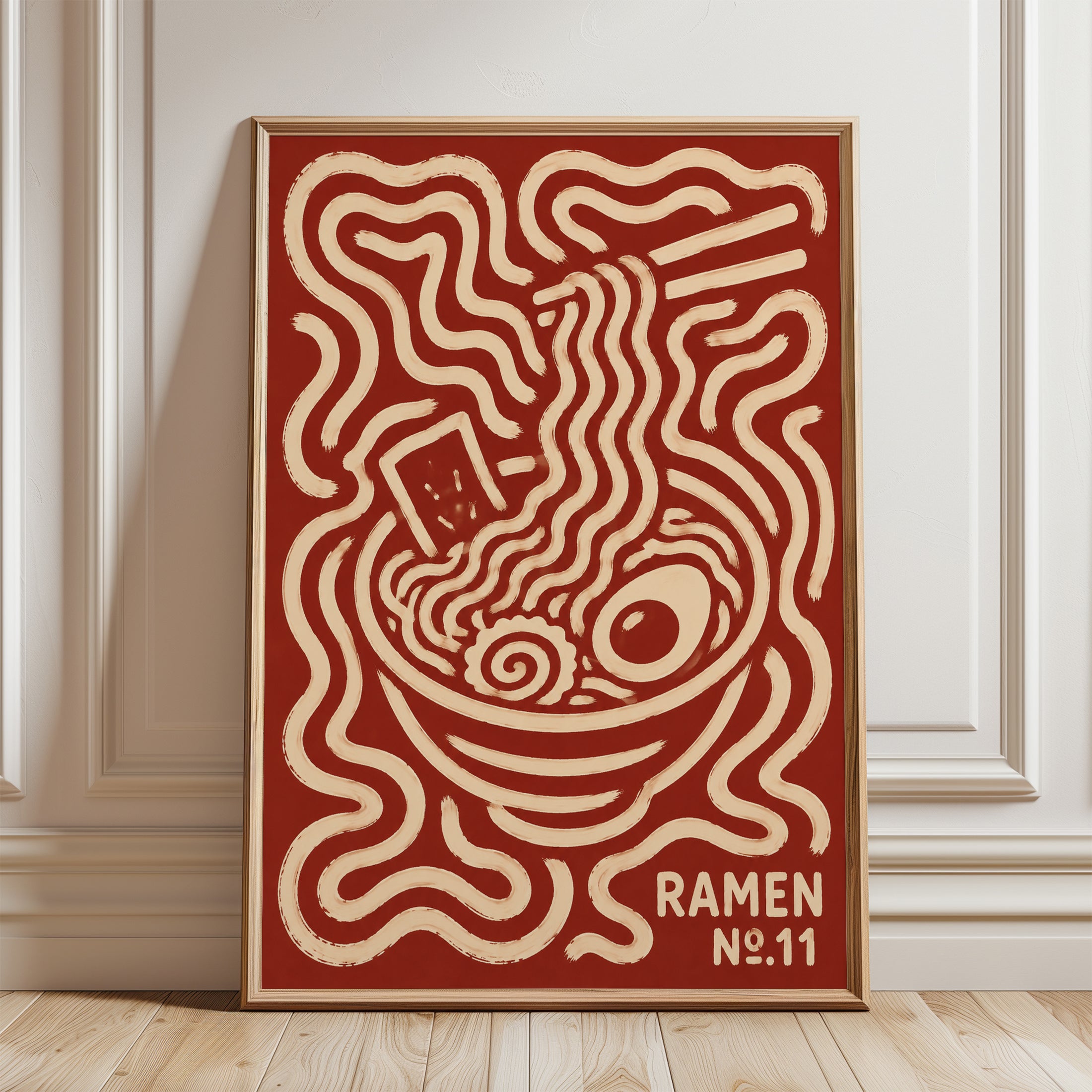 Ramen Wall Art – Japanese Kitchen Decor - framed detail