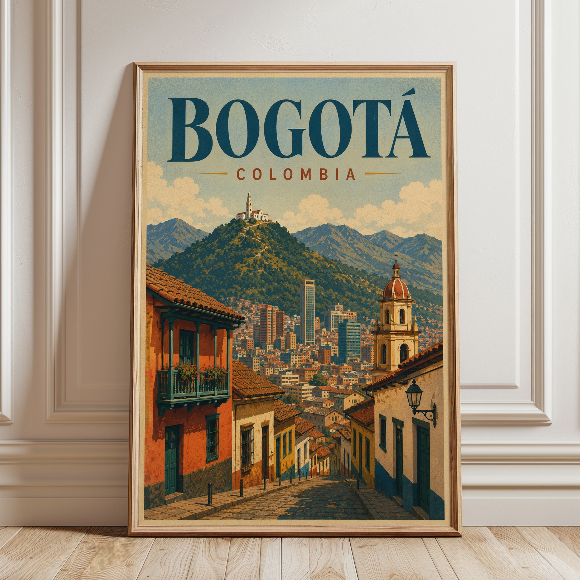 Bogota Travel Poster – Colombia Wall Art - framed detail