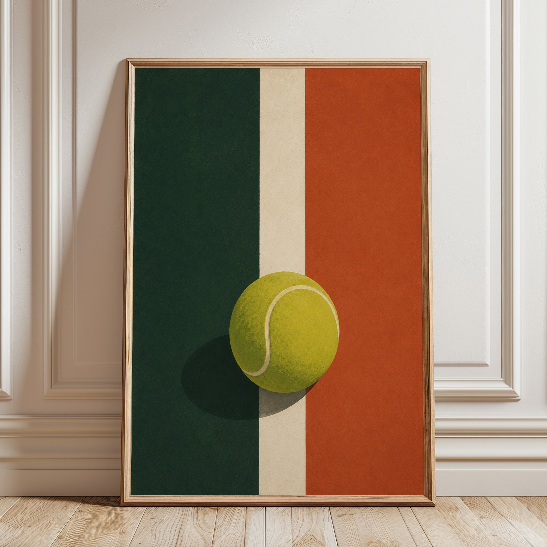 Tennis Wall Art – Minimalist Sports Print - framed detail