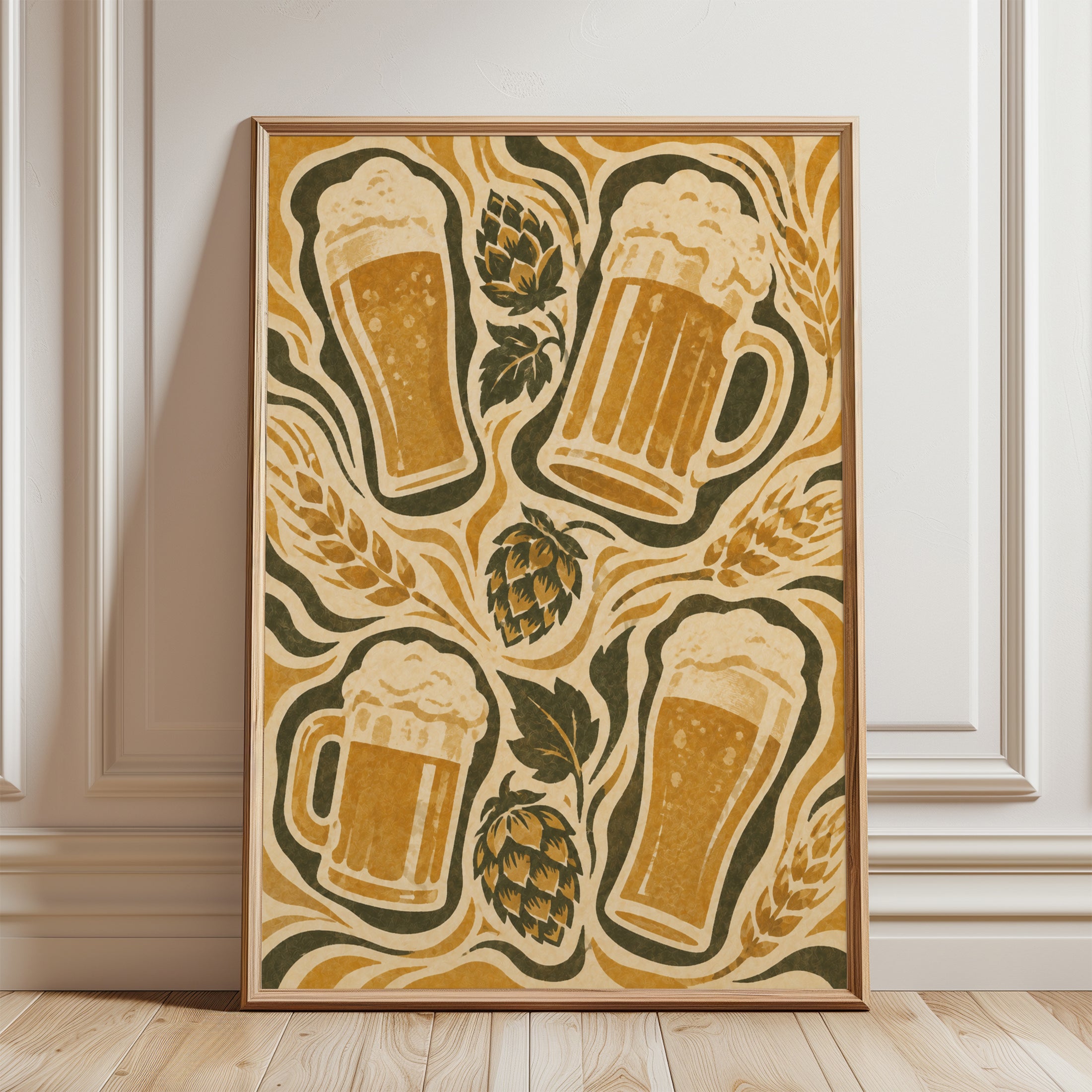 Beer Wall Art – Vintage Brewery Print - framed detail