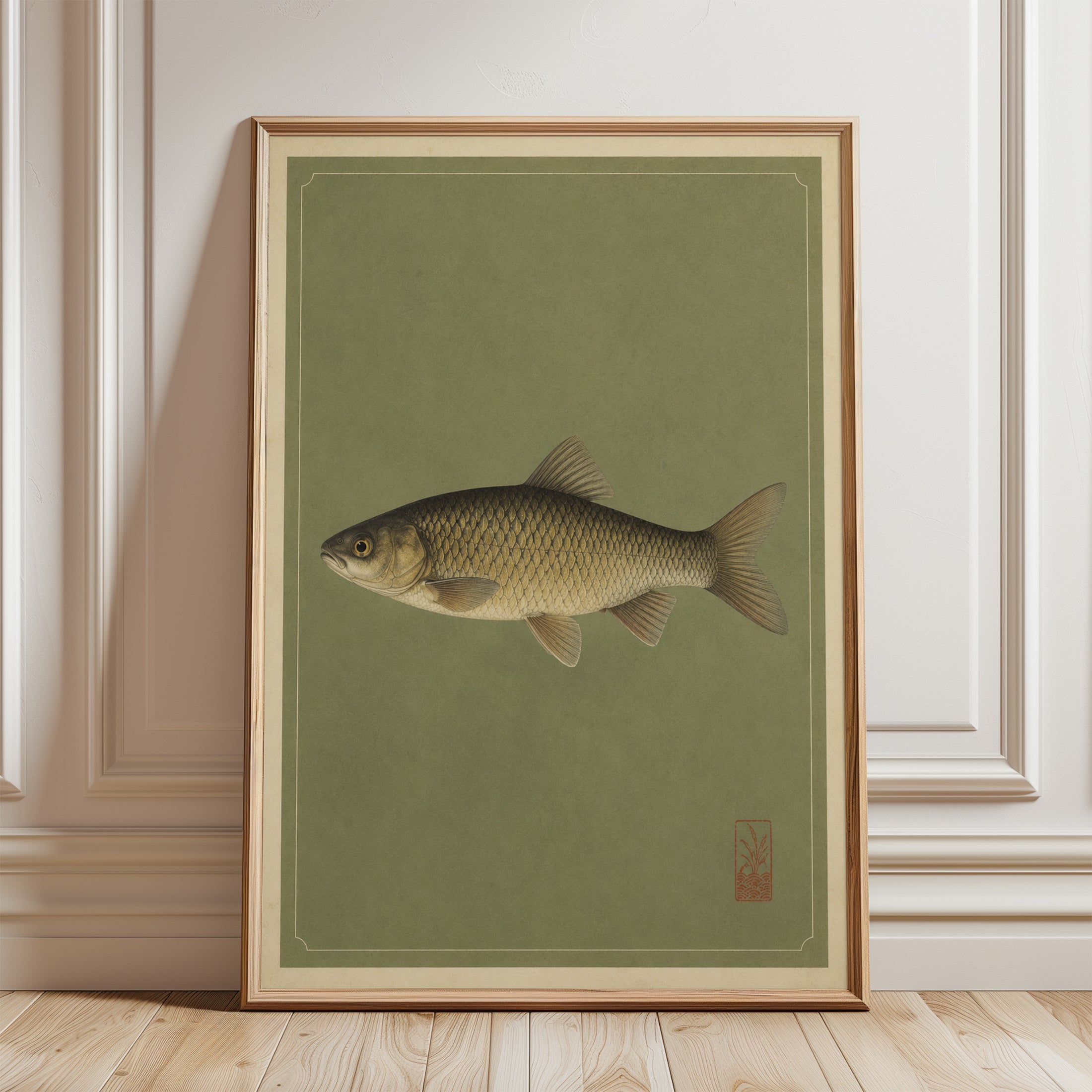 Vintage Fish Wall Art - framed detail