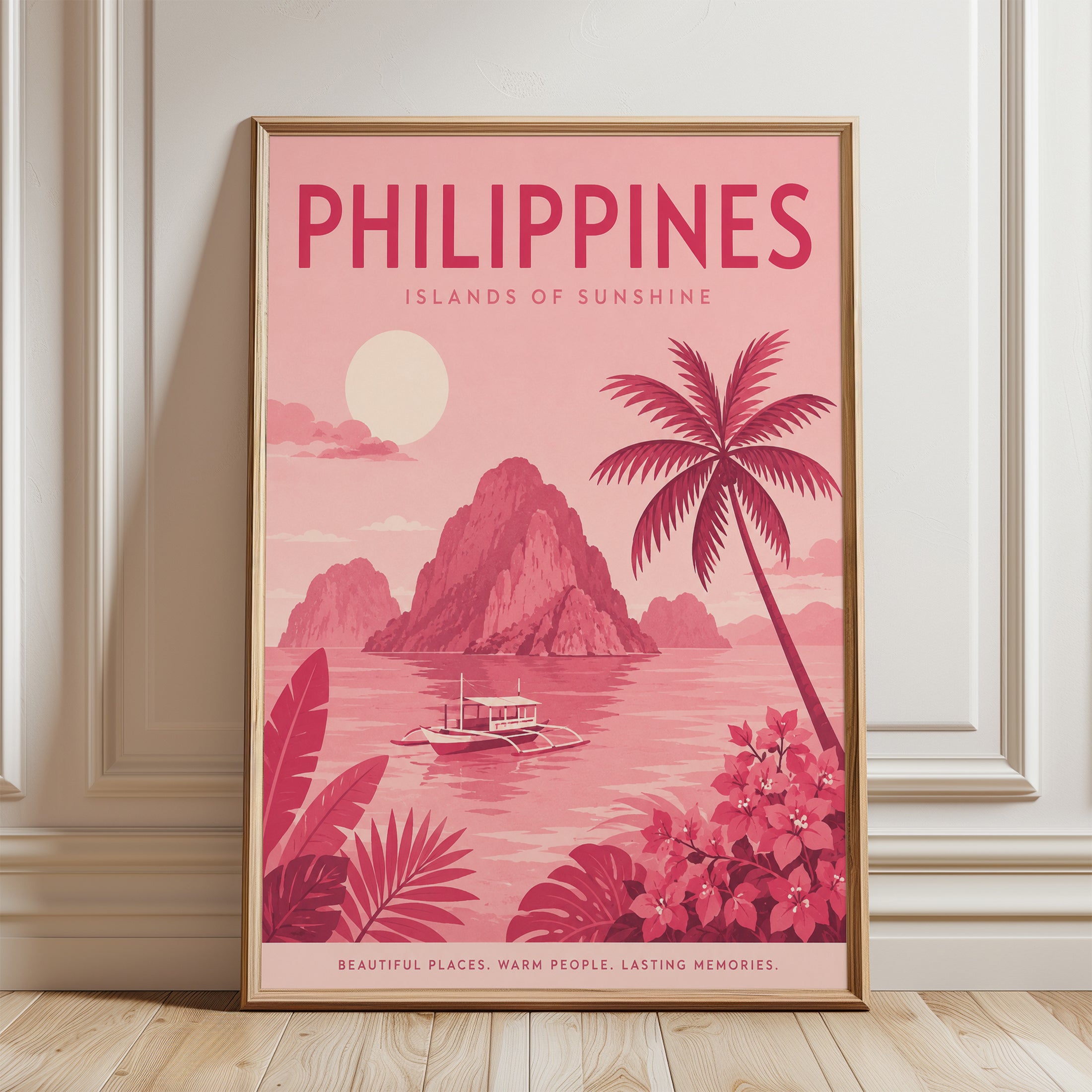 Philippines Travel Poster - framed detail