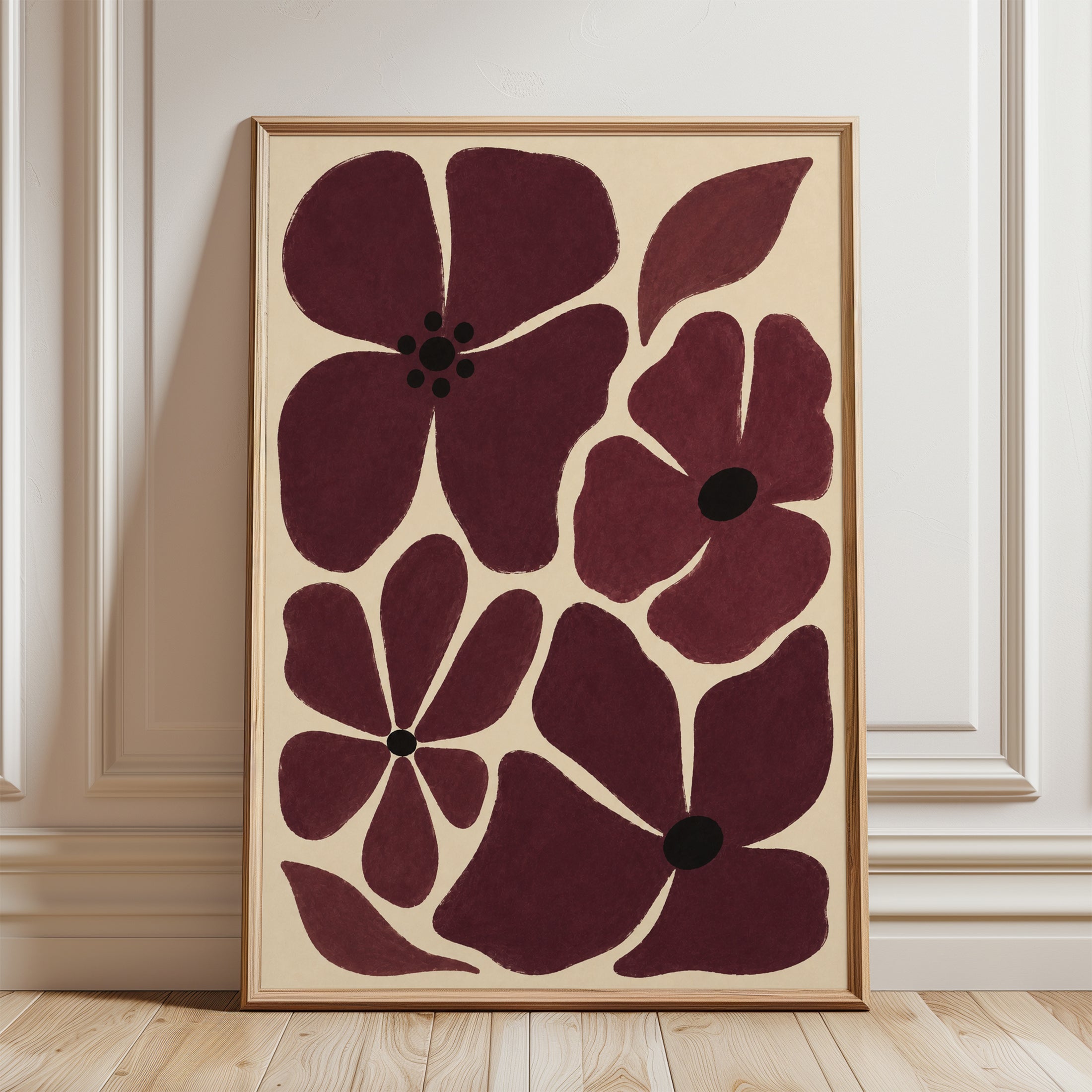 Minimalist Floral Wall Art - framed detail