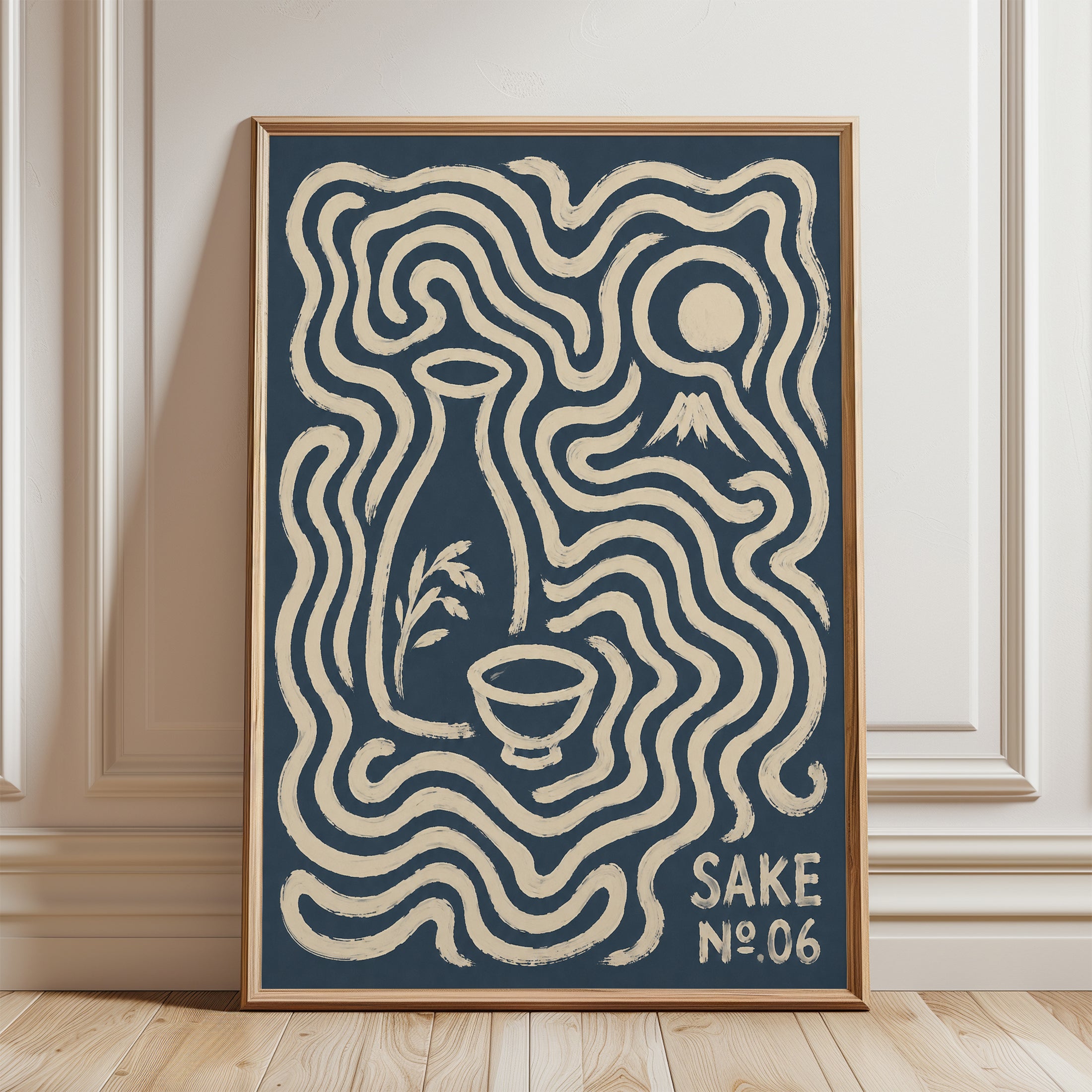 Sake Poster – Japanese Bar Wall Art - framed detail