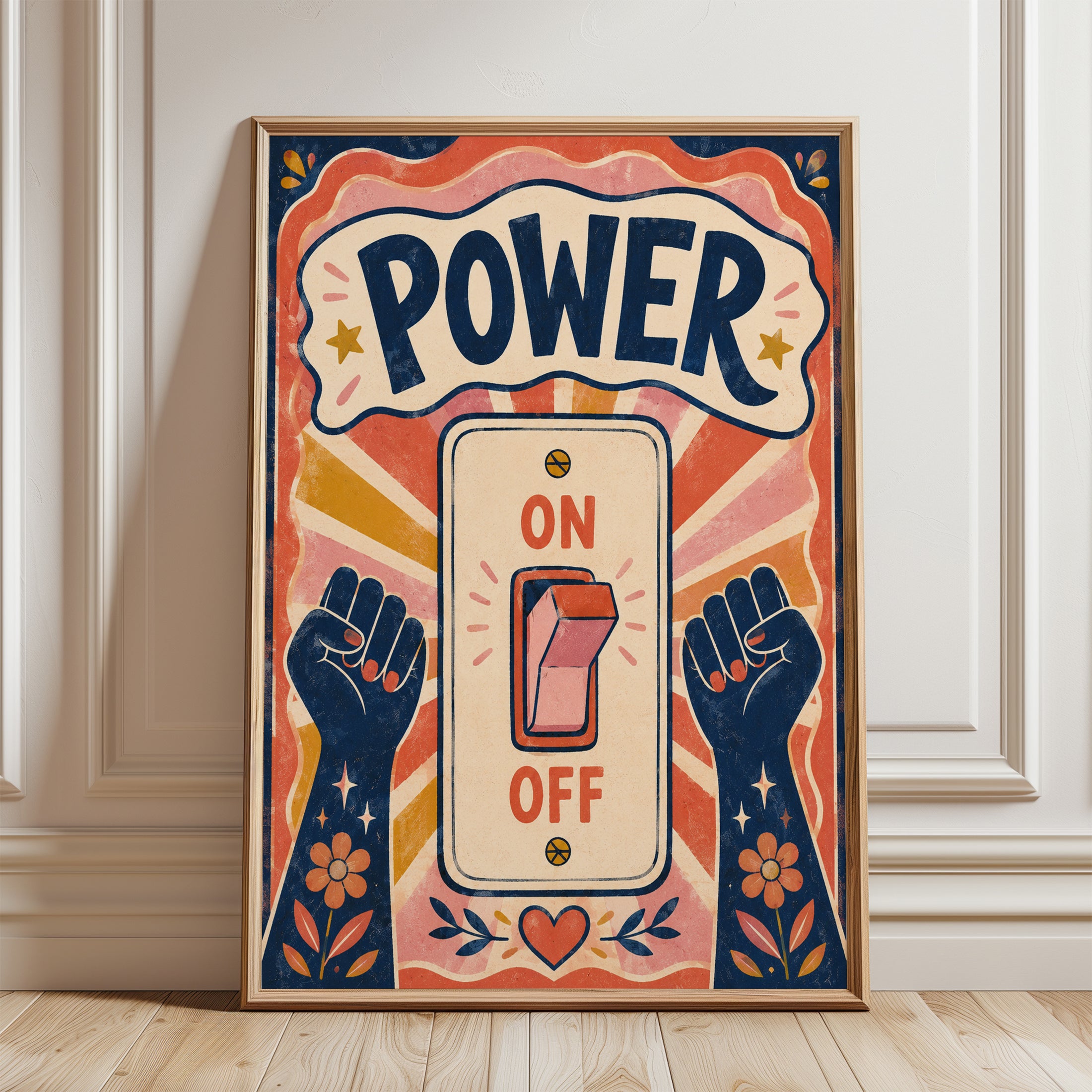 Empowerment Wall Art – Motivational Quote Print - framed detail