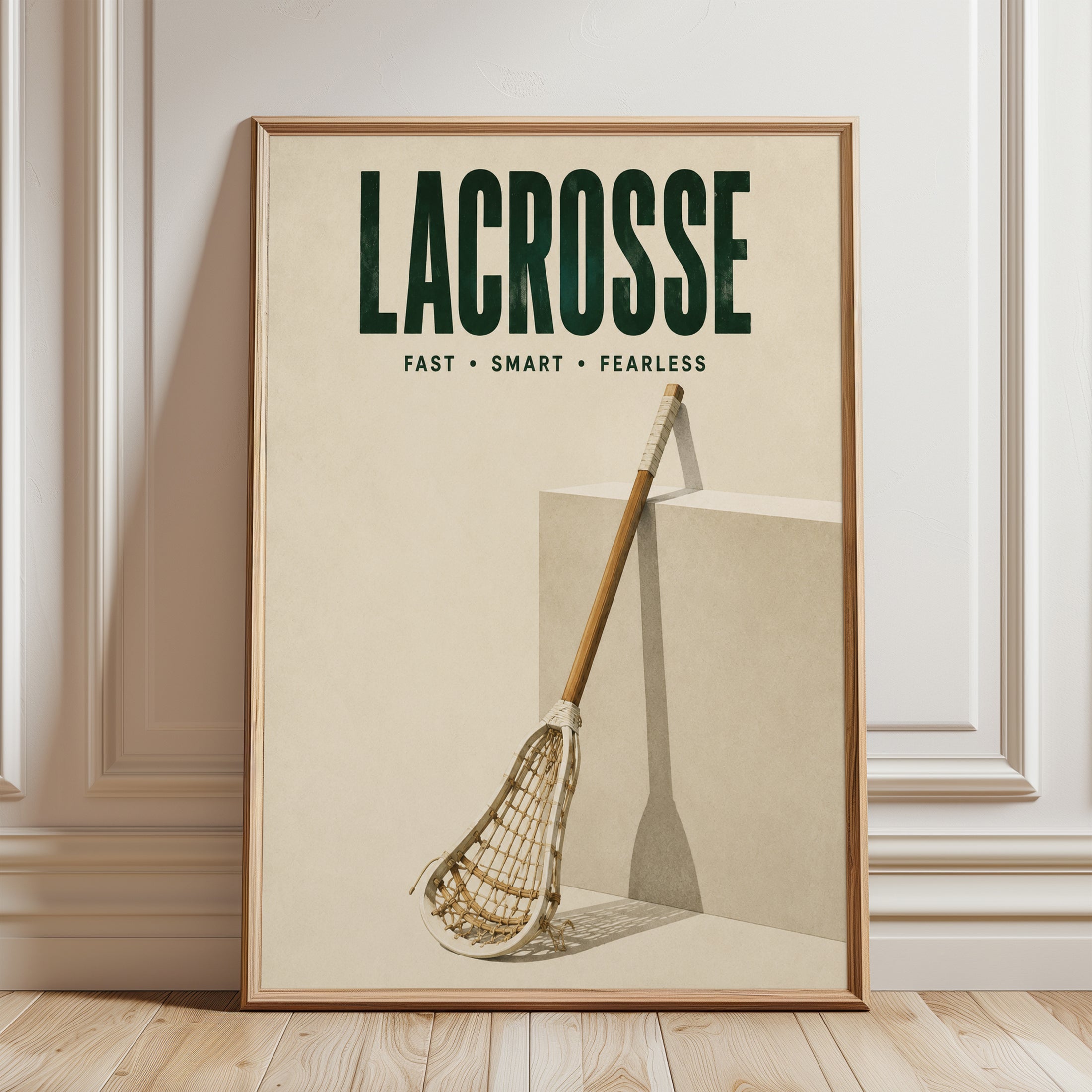Lacrosse Wall Art – Sports Poster Print - framed detail